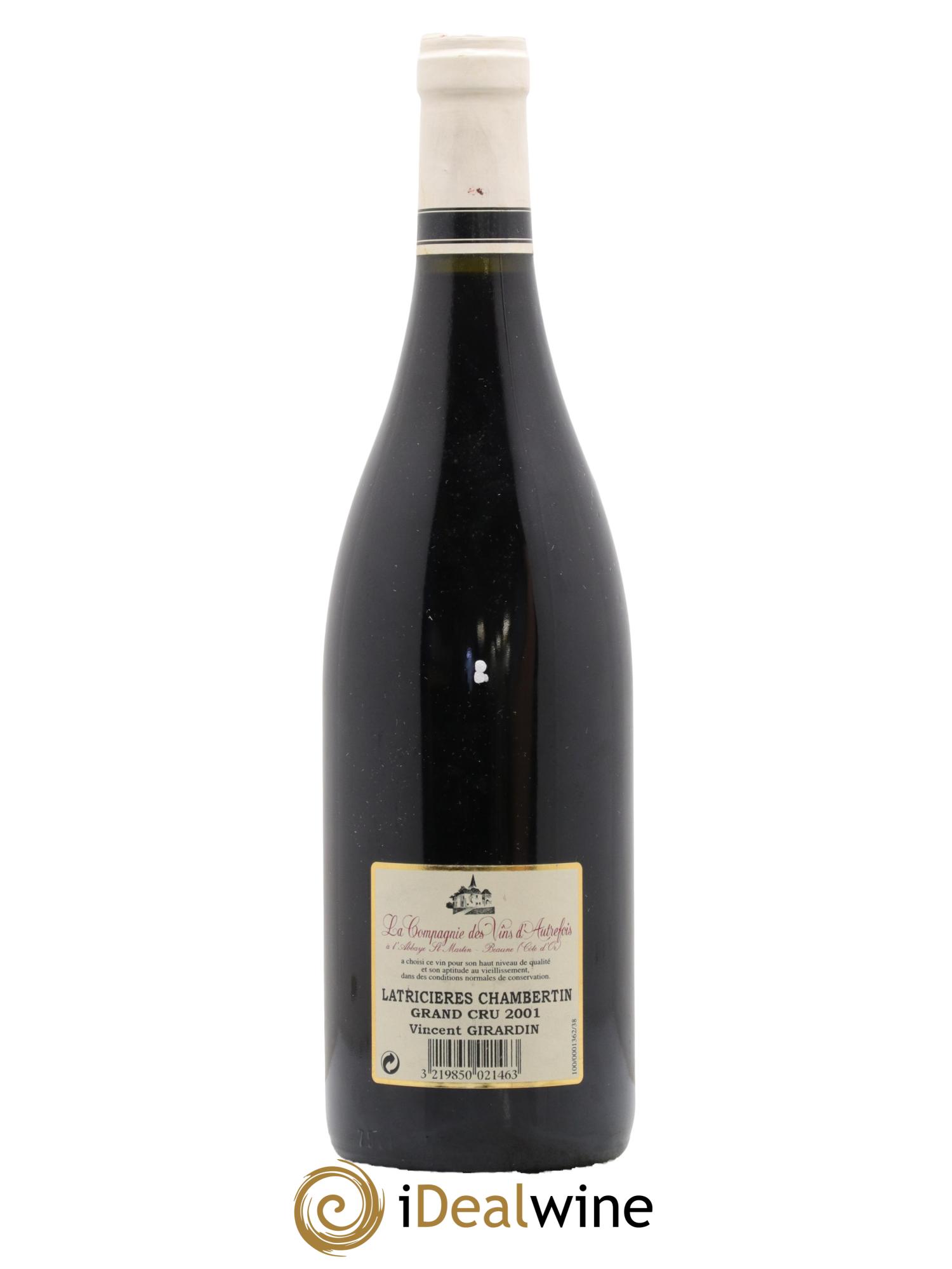 Latricières-Chambertin Grand Cru Vincent Girardin 2001 - Lot de 1 bouteille - 1