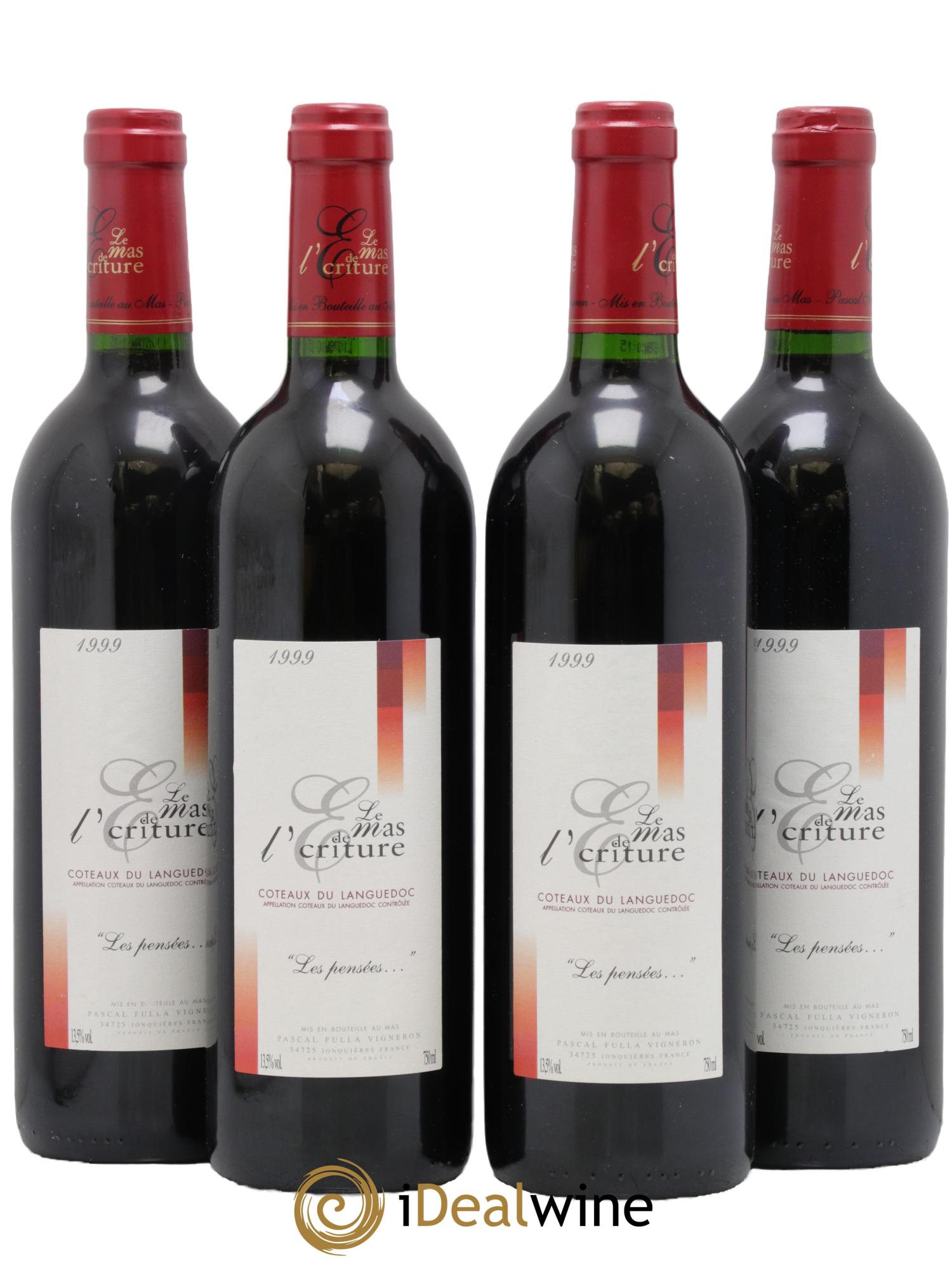 Coteaux du Languedoc Les Pensées Mas De L'Ecriture Fulla 1999 - Lot of 4 bottles - 0