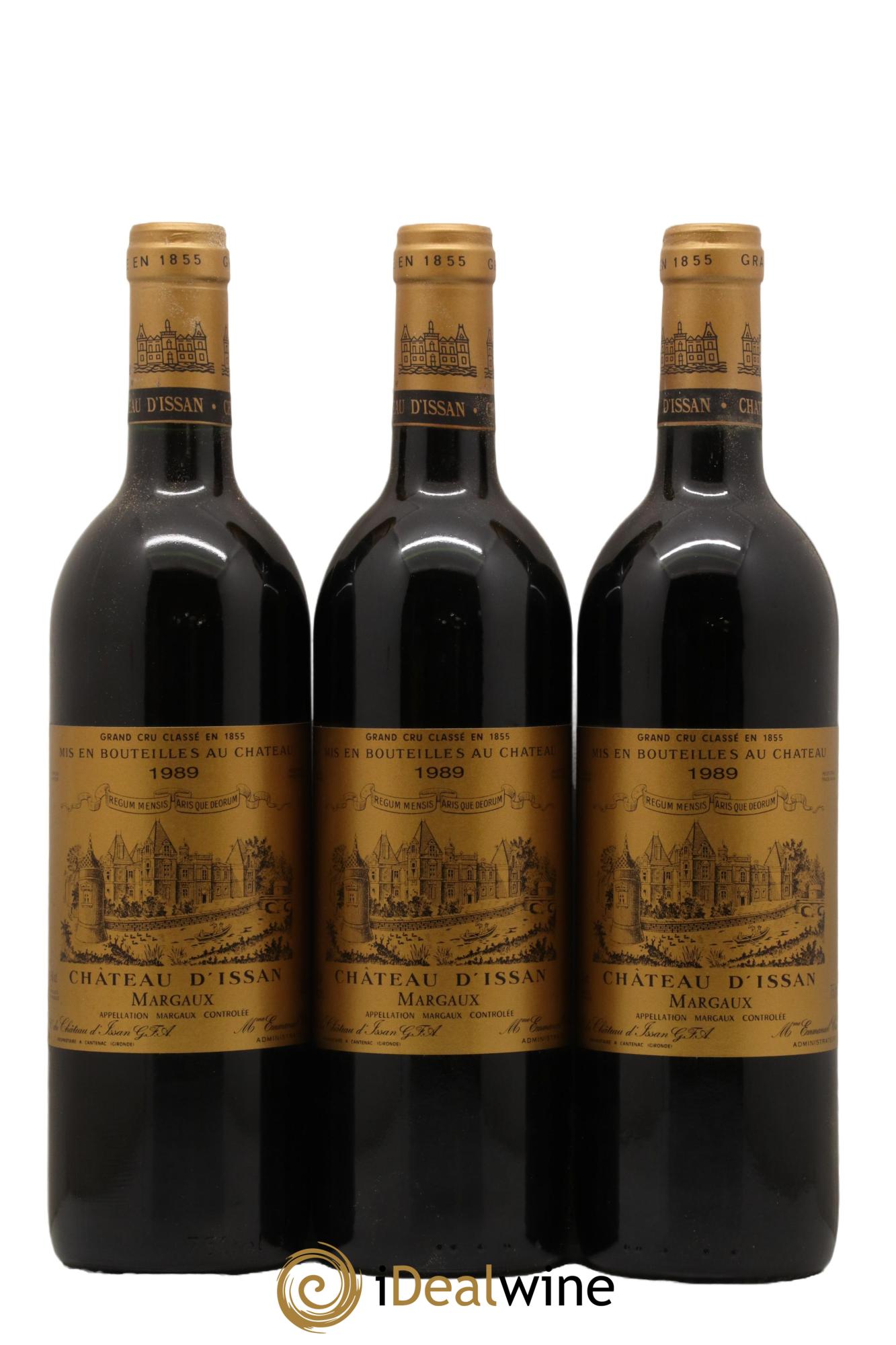 Château d'Issan 3ème Grand Cru Classé 1989 - Lotto di 3 bottiglie - 0