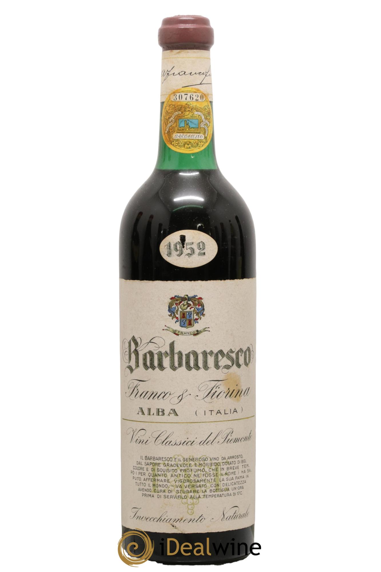 Barbaresco DOCG Fiorina Franco 1952 - Posten von 1 Flasche - 0