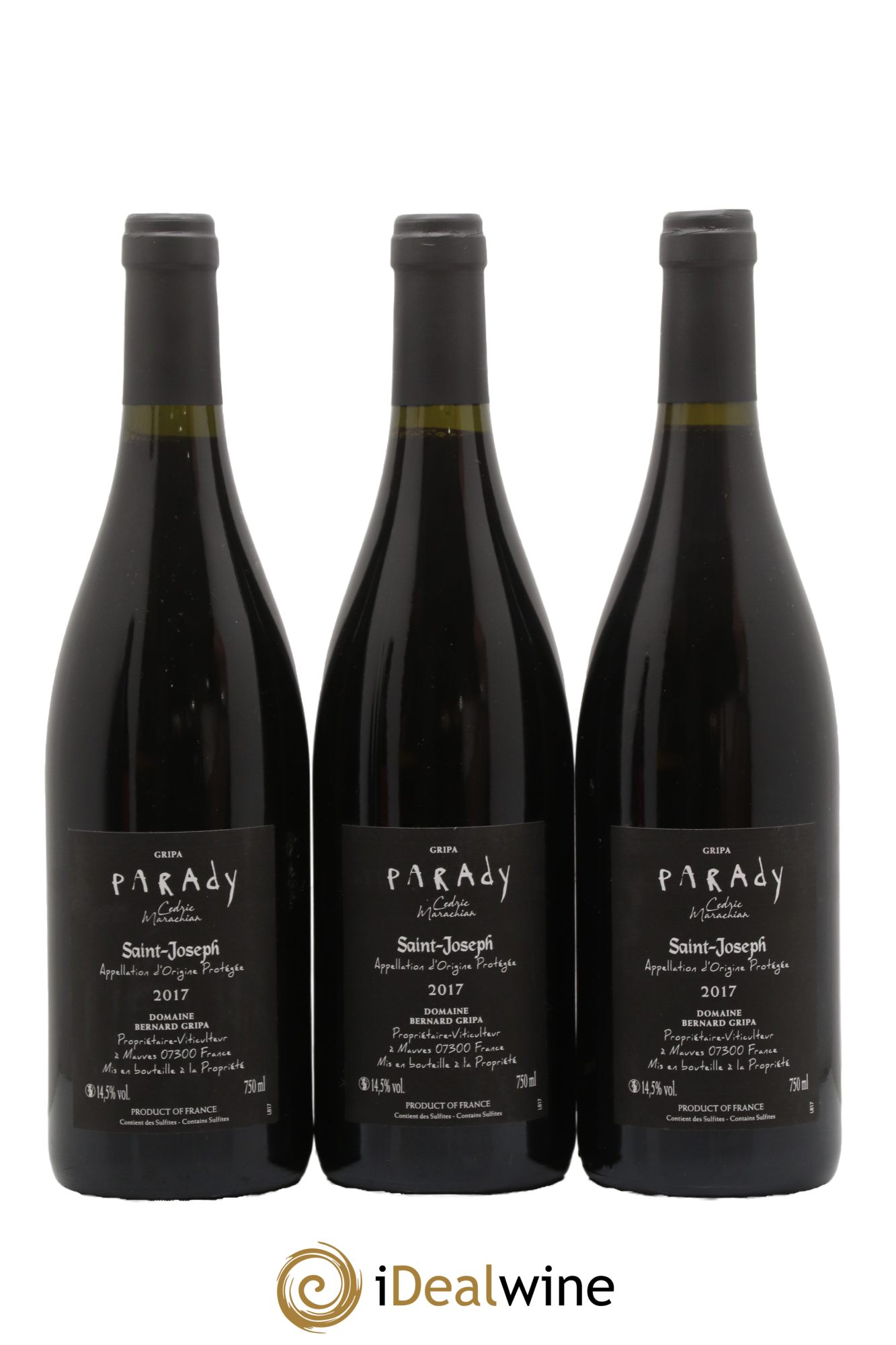 Saint-Joseph Parady Bernard Gripa (Domaine) 2017 - Lot of 3 bottles - 1