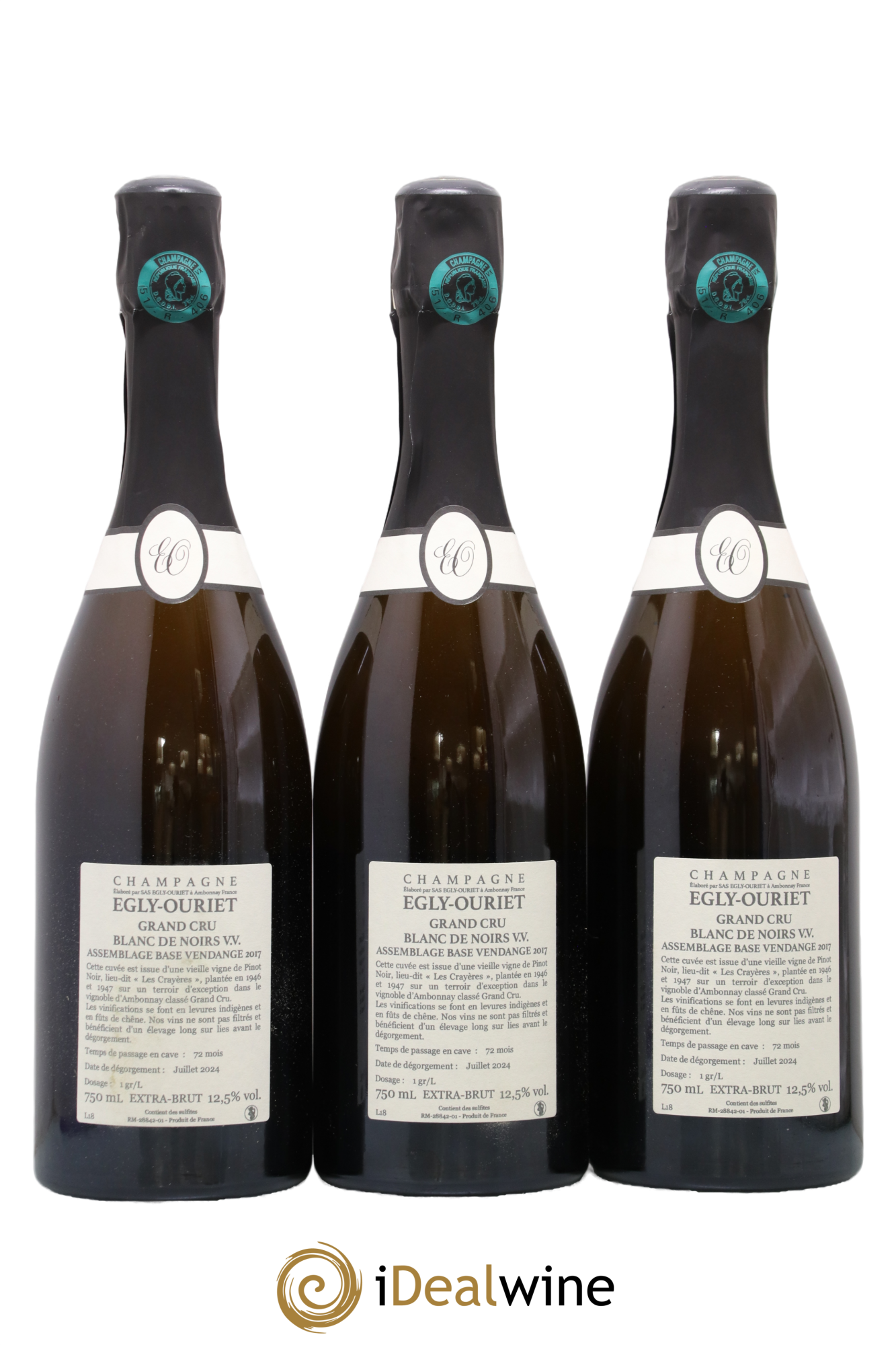 Blanc de Noirs Les Crayères Vieilles vignes Egly-Ouriet - Lot de 3 bouteilles - 1
