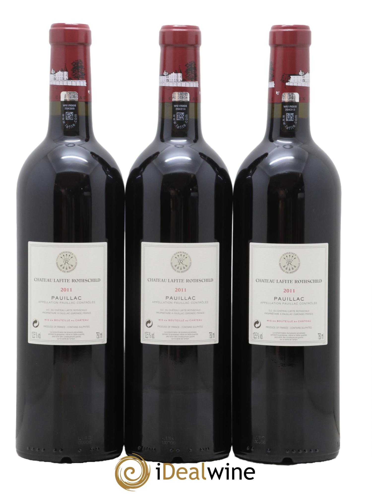Château Lafite Rothschild 1er Grand Cru Classé 2011 - Lot de 3 bouteilles - 1