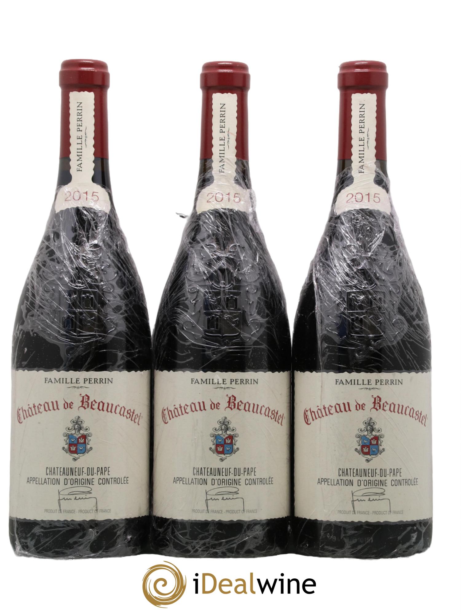 Châteauneuf-du-Pape Château de Beaucastel Famille Perrin 2015 - Lot de 3 bouteilles - 0