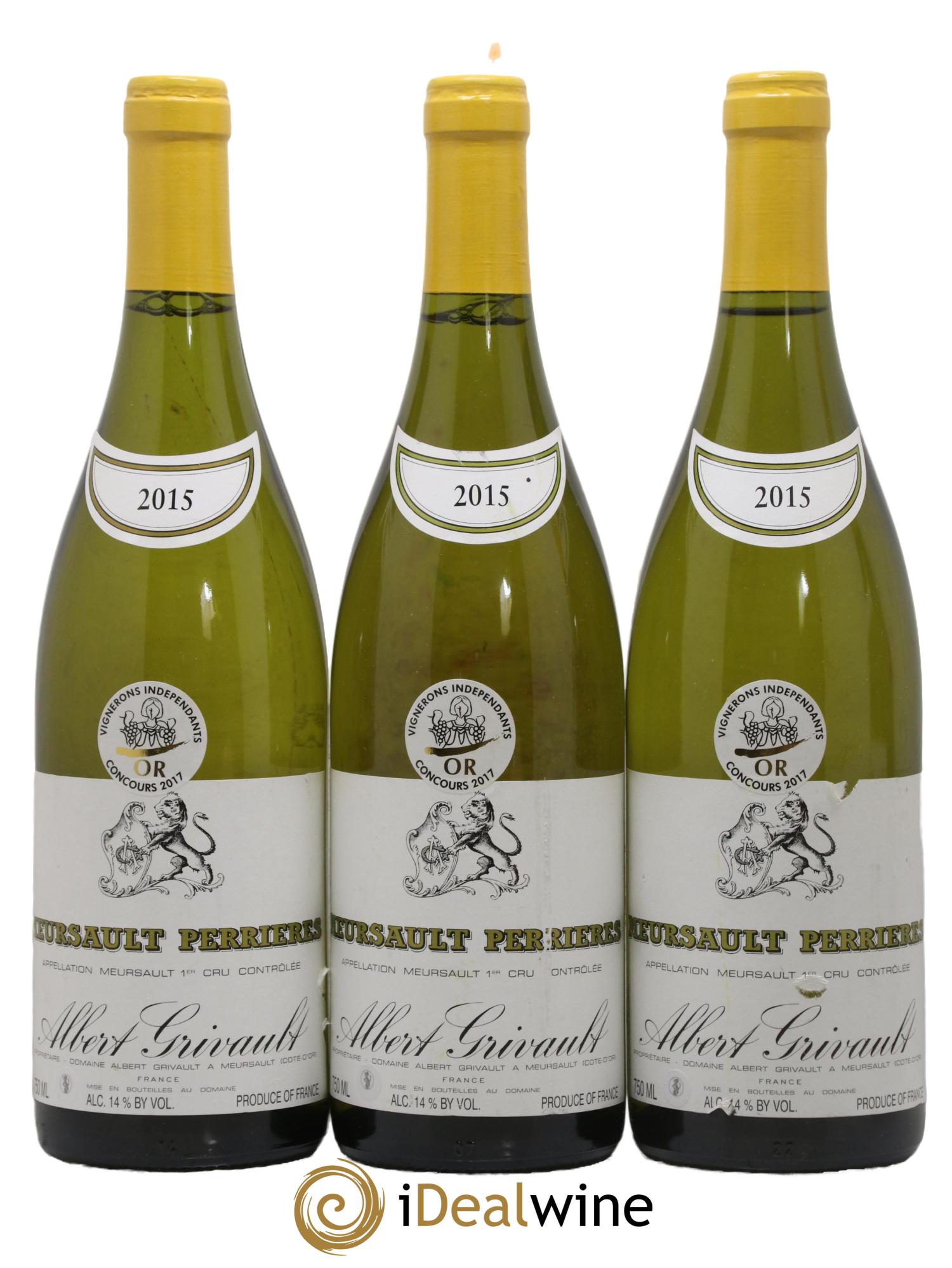 Meursault 1er Cru Perrières Albert Grivault 2015 - Lot de 3 bouteilles - 0