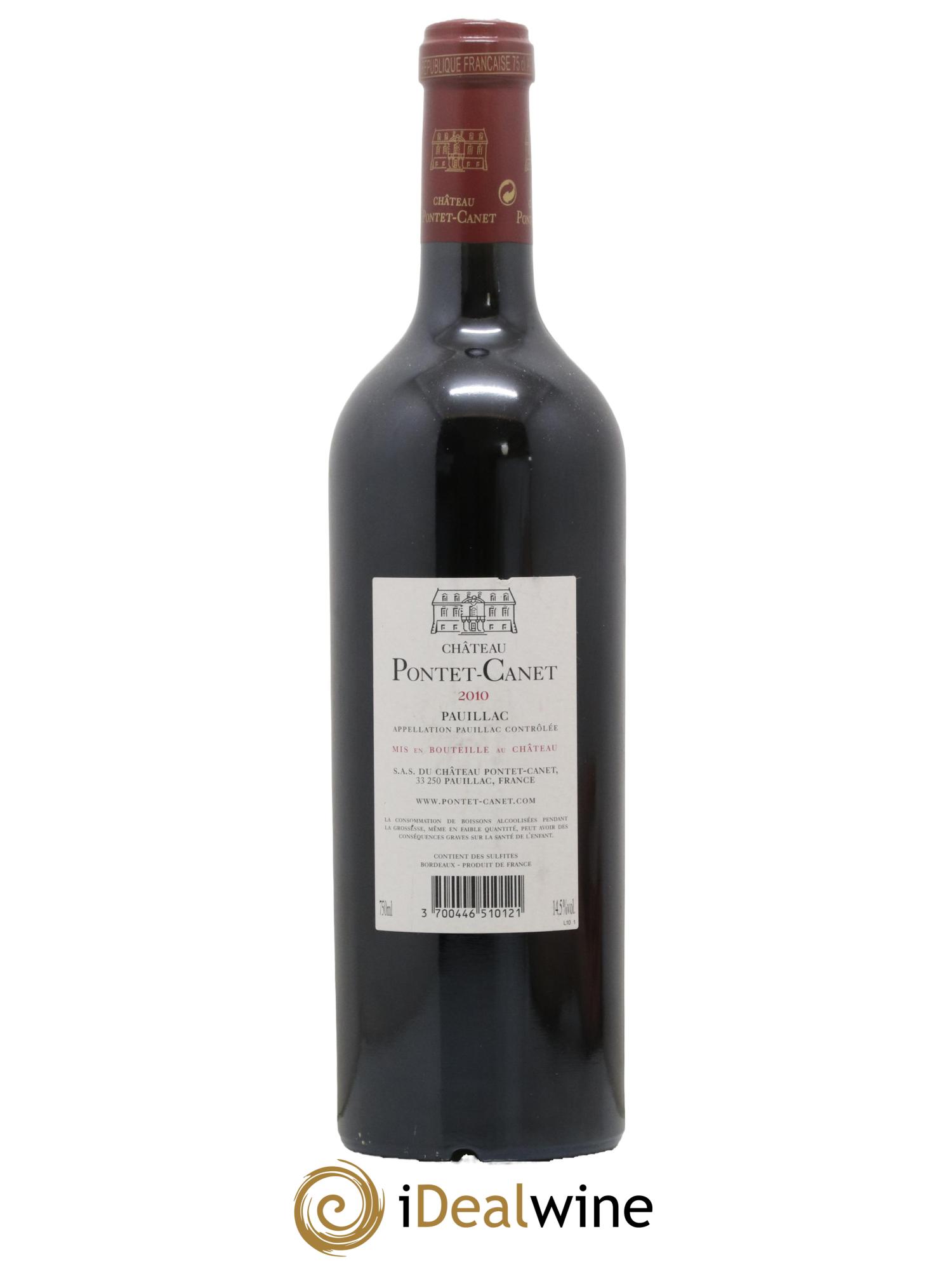 Château Pontet Canet 5ème Grand Cru Classé 2010 - Lot de 1 bouteille - 1