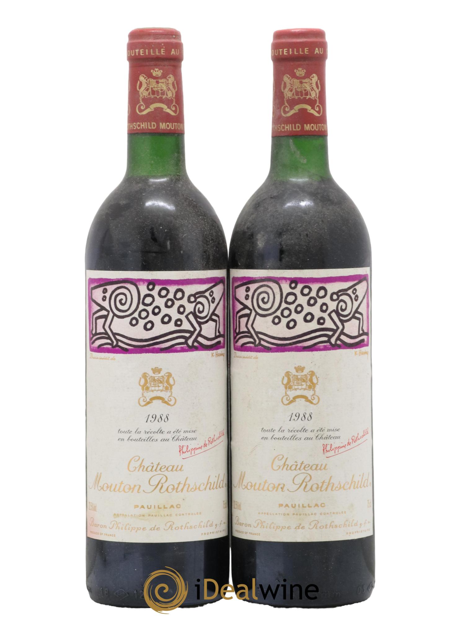 Château Mouton Rothschild 1er Grand Cru Classé 1988 - Lot de 2 bouteilles - 0
