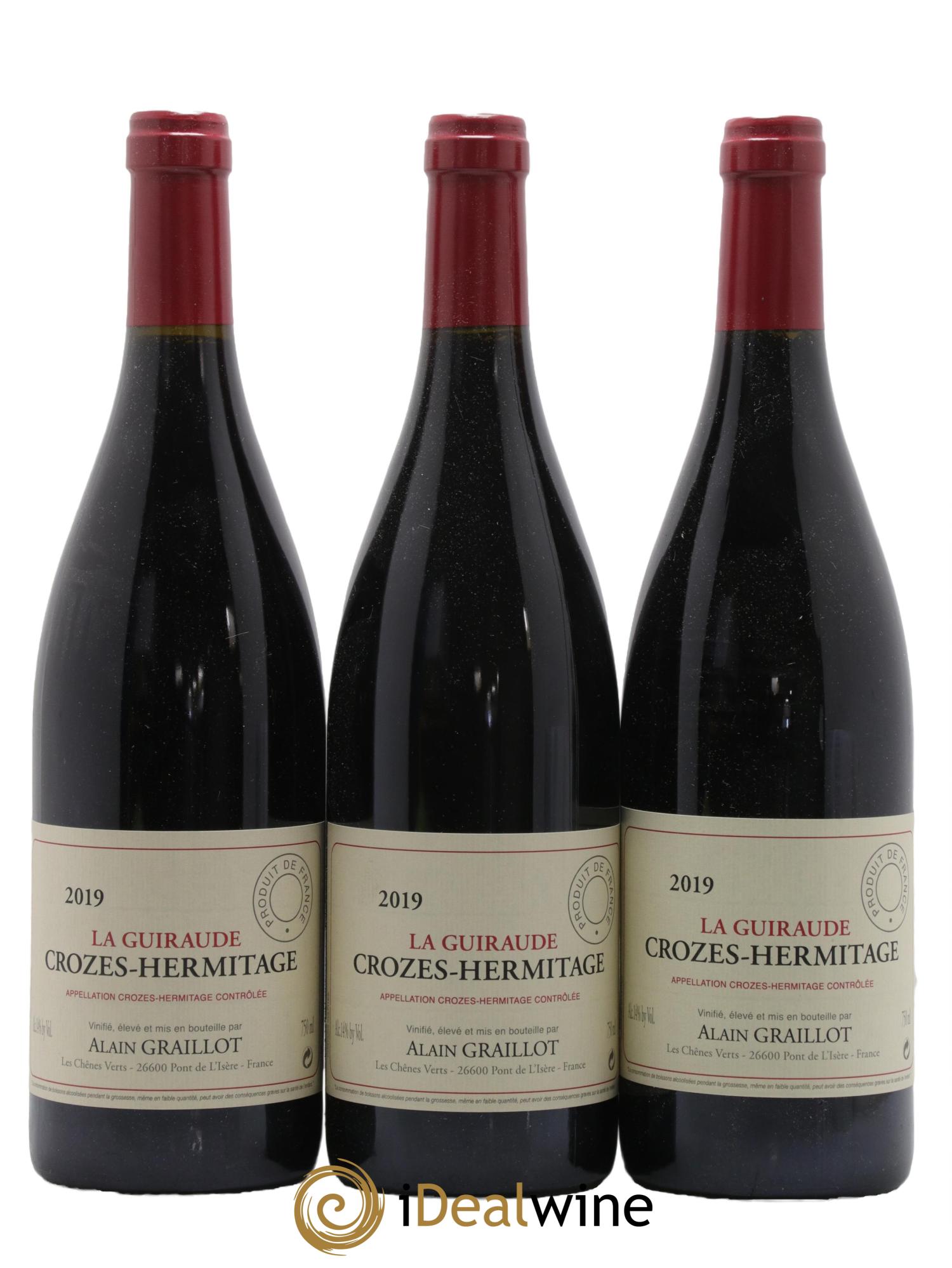 Crozes-Hermitage La Guiraude Domaine Graillot 2019 - Lot de 3 bouteilles - 0
