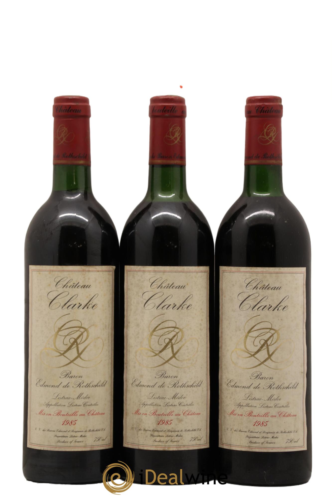 Château Clarke 1985 - Lot de 3 bouteilles - 0