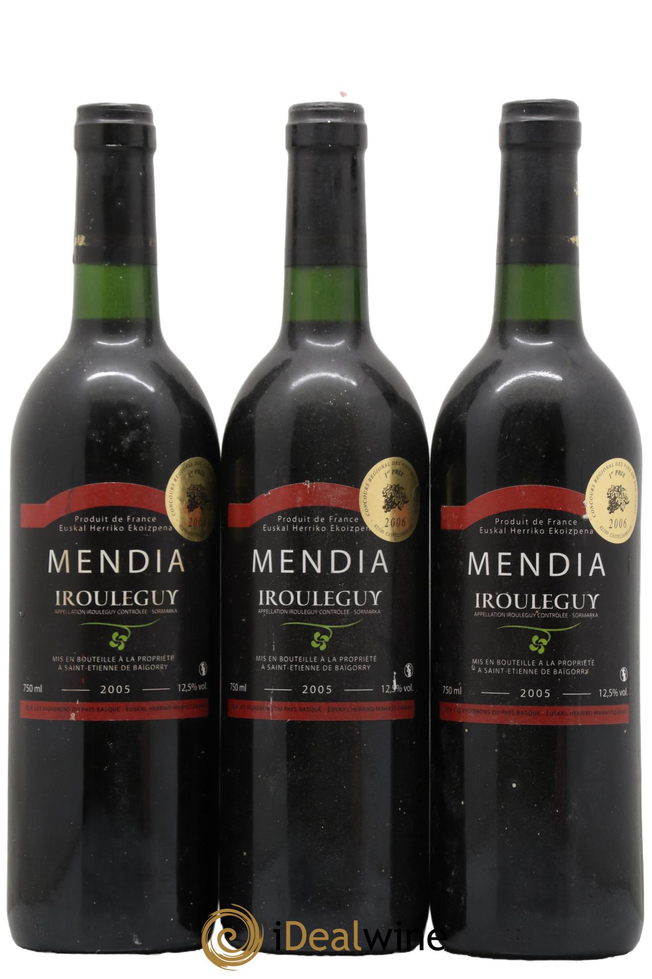 Irouléguy Mendia 2005 - Lot de 3 bouteilles - 0