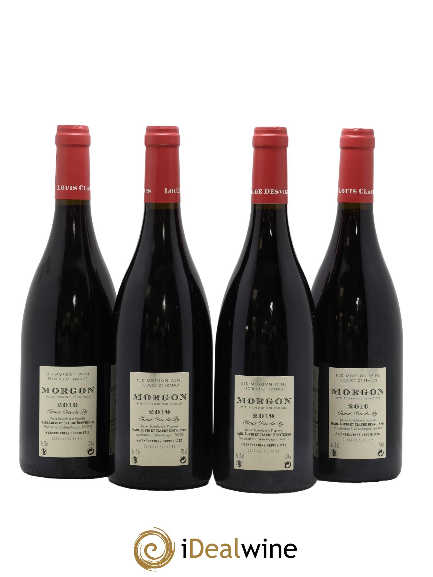 Morgon Côte de Py Javernières Louis-Claude Desvignes 2019 - Lot of 4 bottles - 1