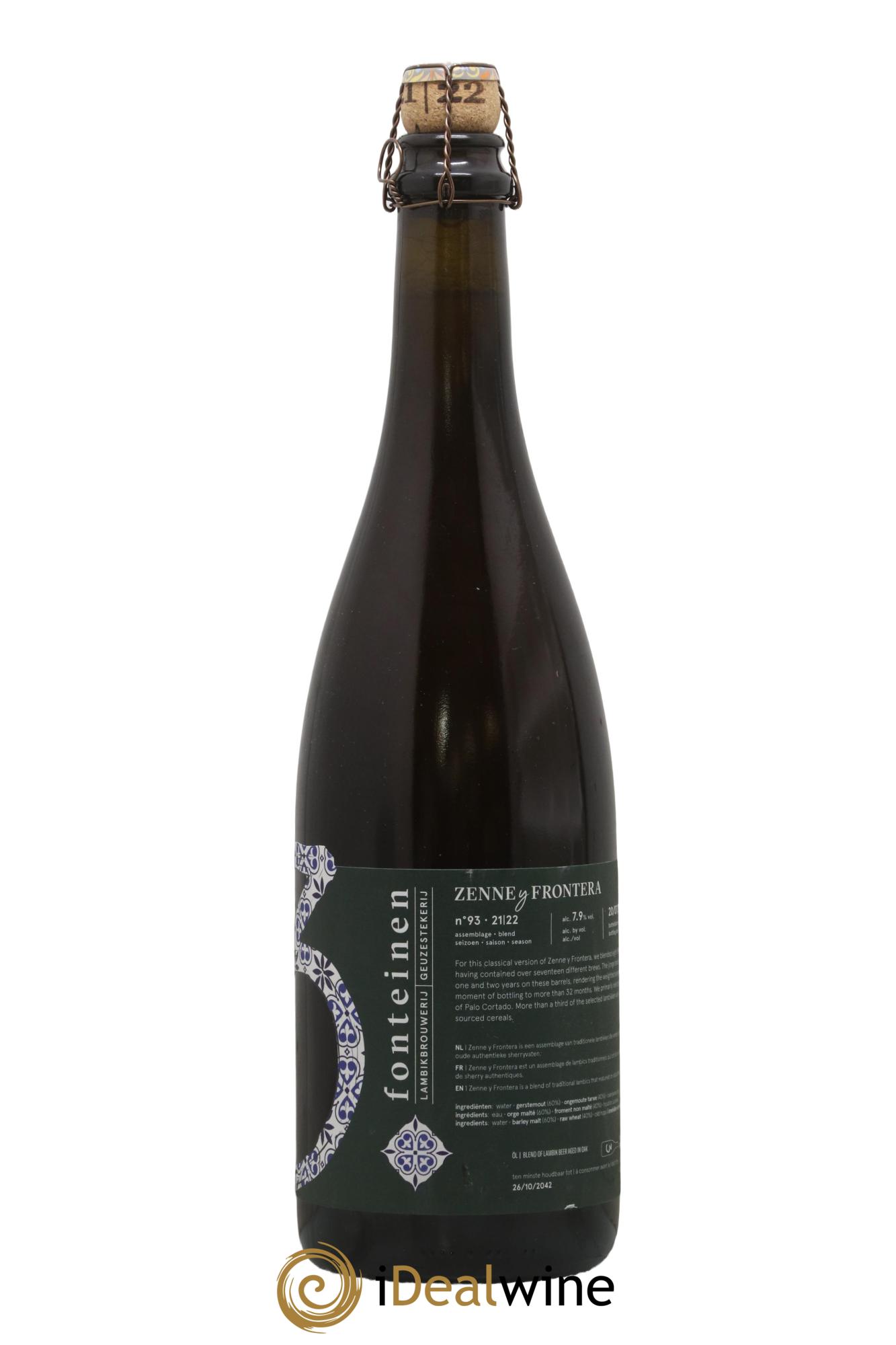 Bière 3 Fonteinen Zenne y Frontera (season 21|22) Blend n° 93 - Lot of 1 bottle - 0