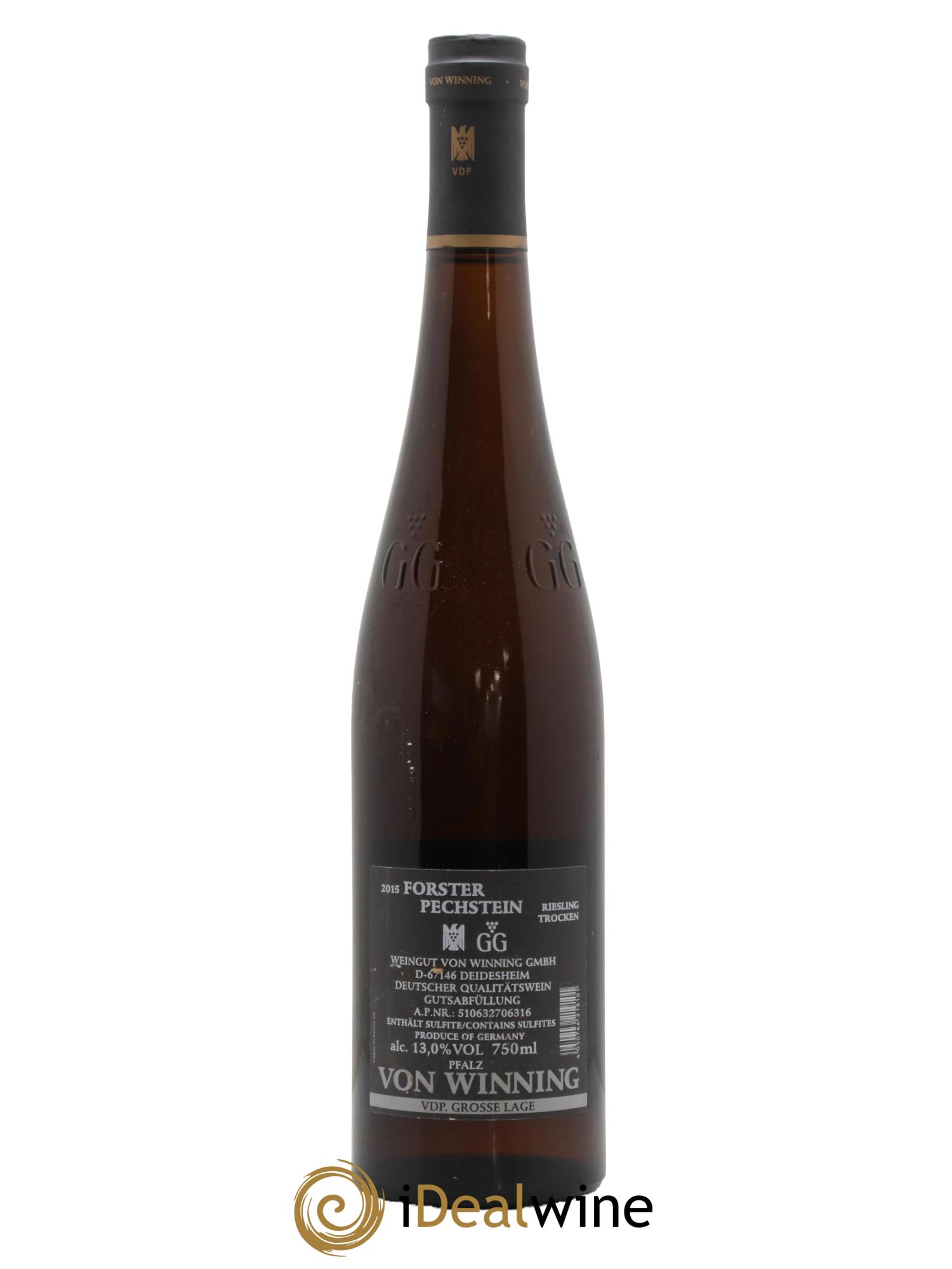 Allemagne Pfalz Riesling Pechstein GG Von Winning 2015 - Posten von 1 Flasche - 1