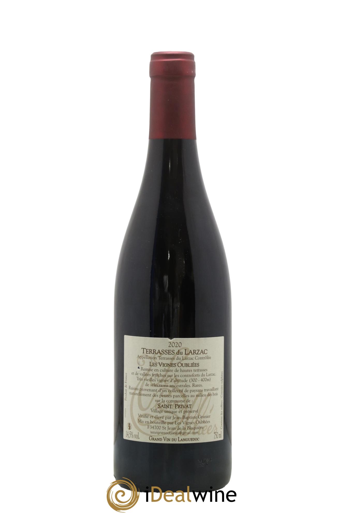 Terrasses du Larzac Les Vignes Oubliées Jean-Baptiste Granier 2020 - Lot de 1 bouteille - 1