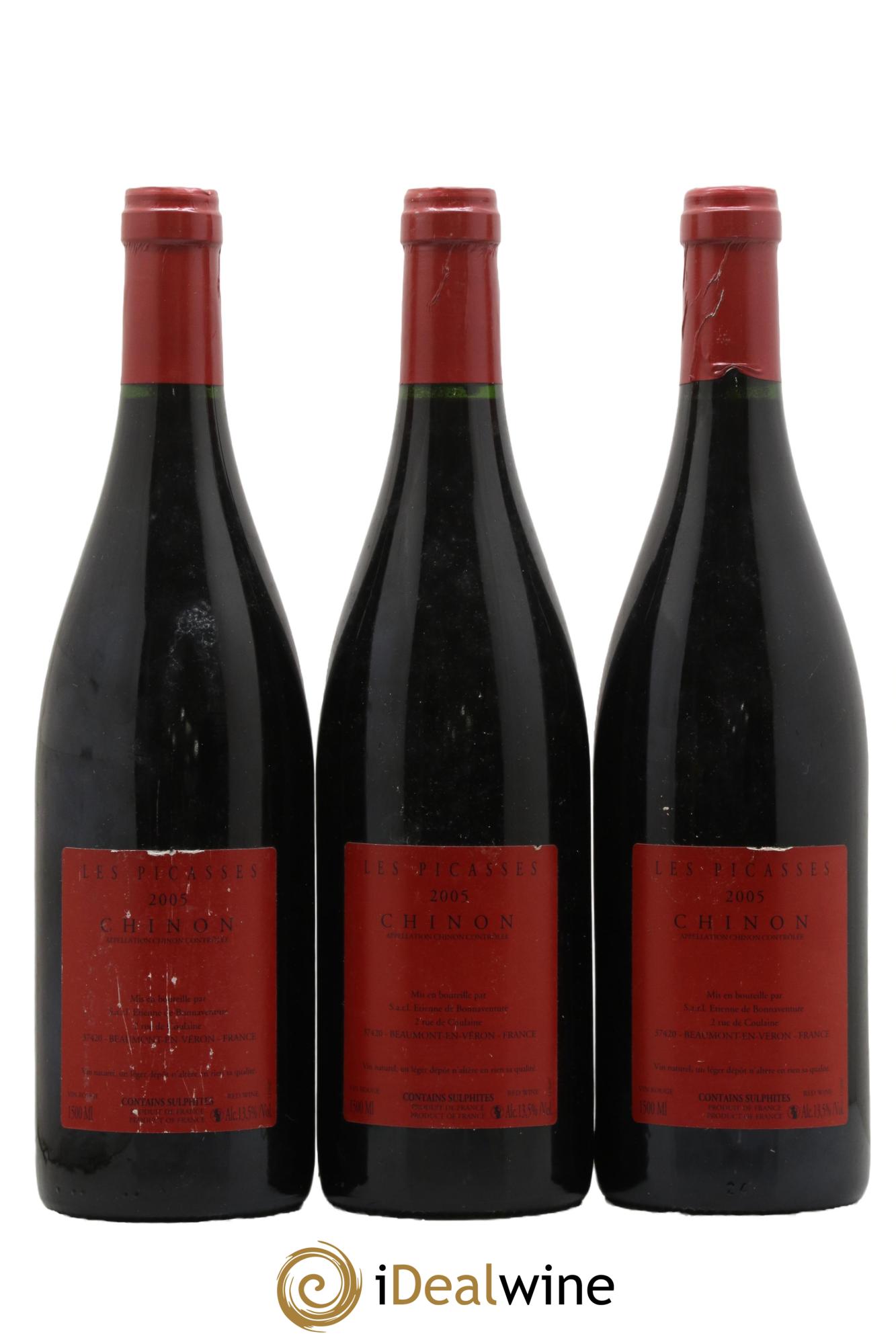 Chinon Les Picasses Domaine Bonnaventure 2005 - Lot of 3 bottles - 1