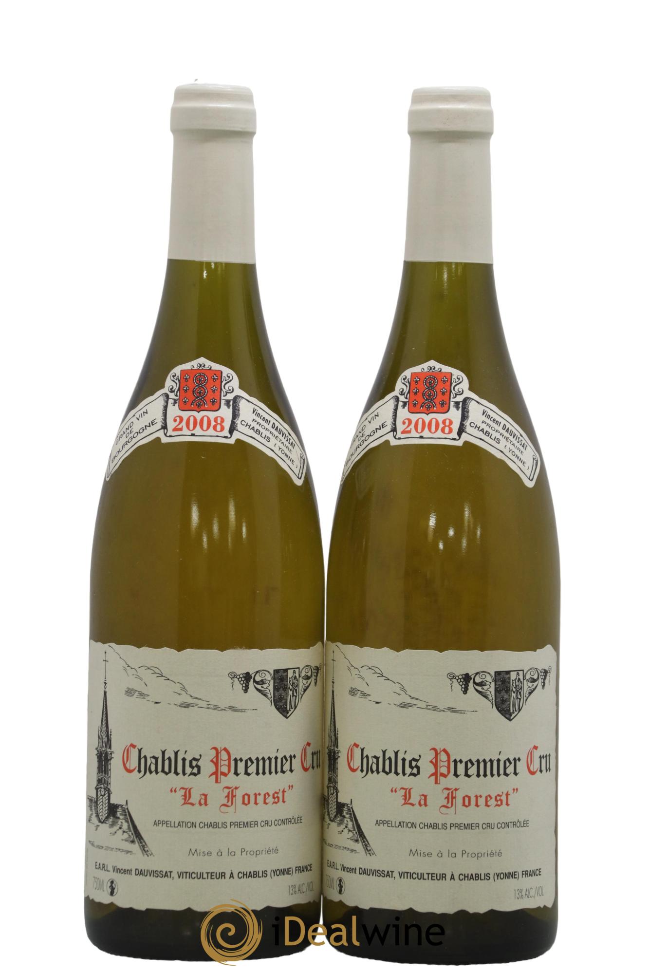 Chablis 1er Cru La Forest Vincent Dauvissat (Domaine) 2008 - Lotto di 2 bottiglie - 0