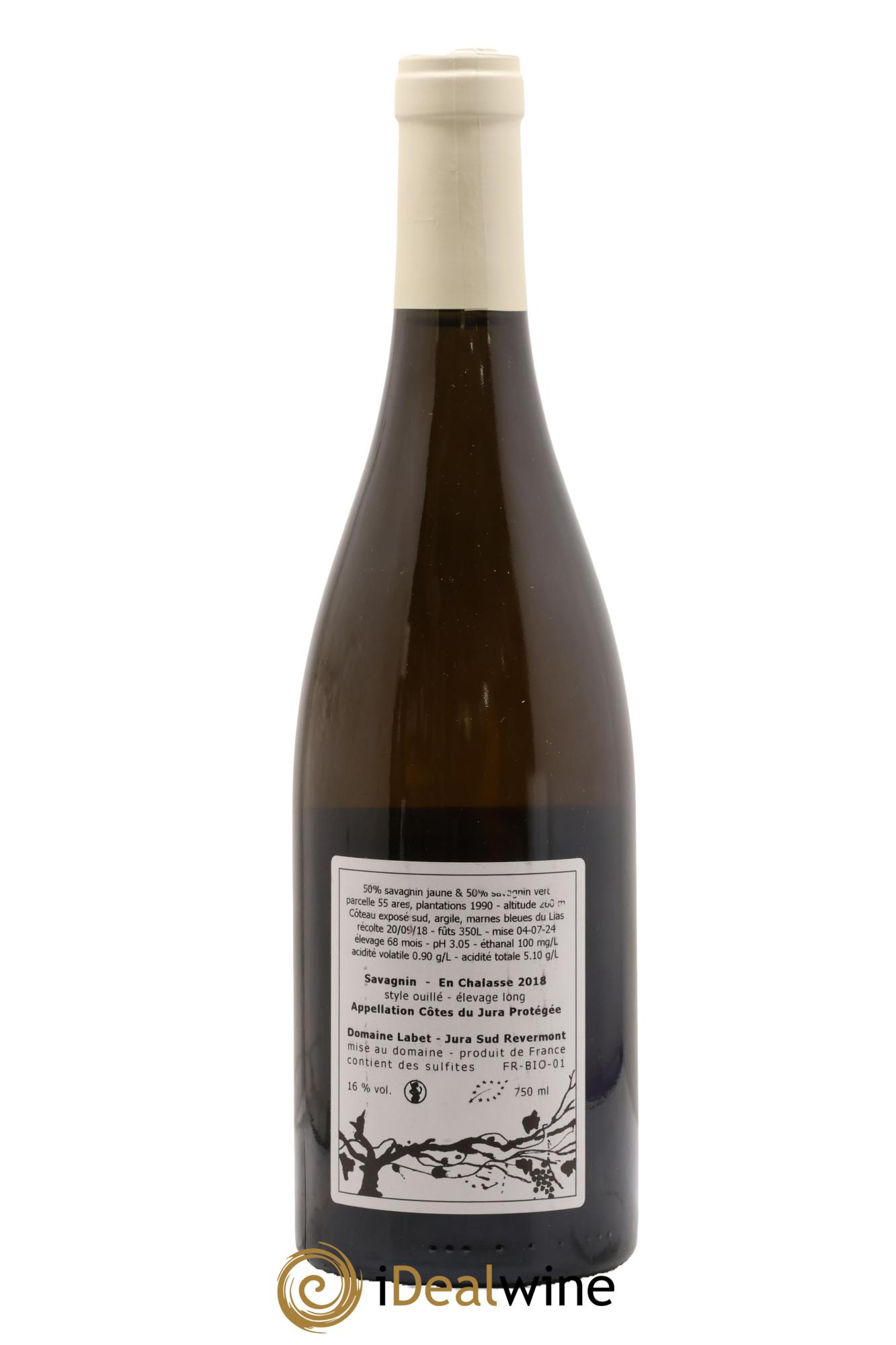 Côtes du Jura Savagnin en Chalasse Elevage Long Romain - Julien  - Charline Labet 2018 - Lot of 1 bottle - 1