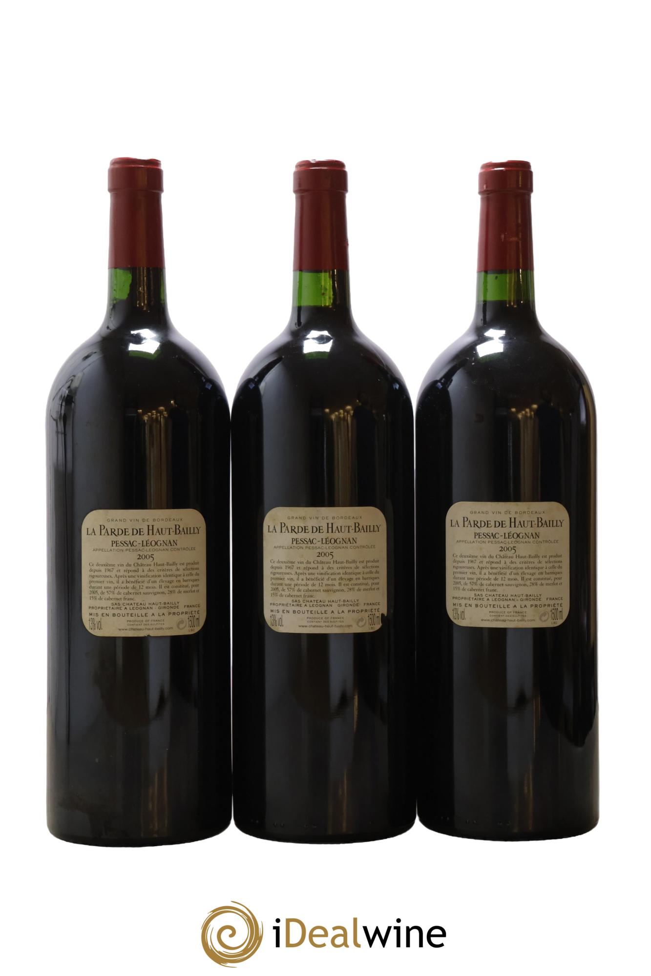 Haut Bailly II (Anciennement La Parde de Haut-Bailly) Second Vin 2005 - Lot de 3 magnums - 2