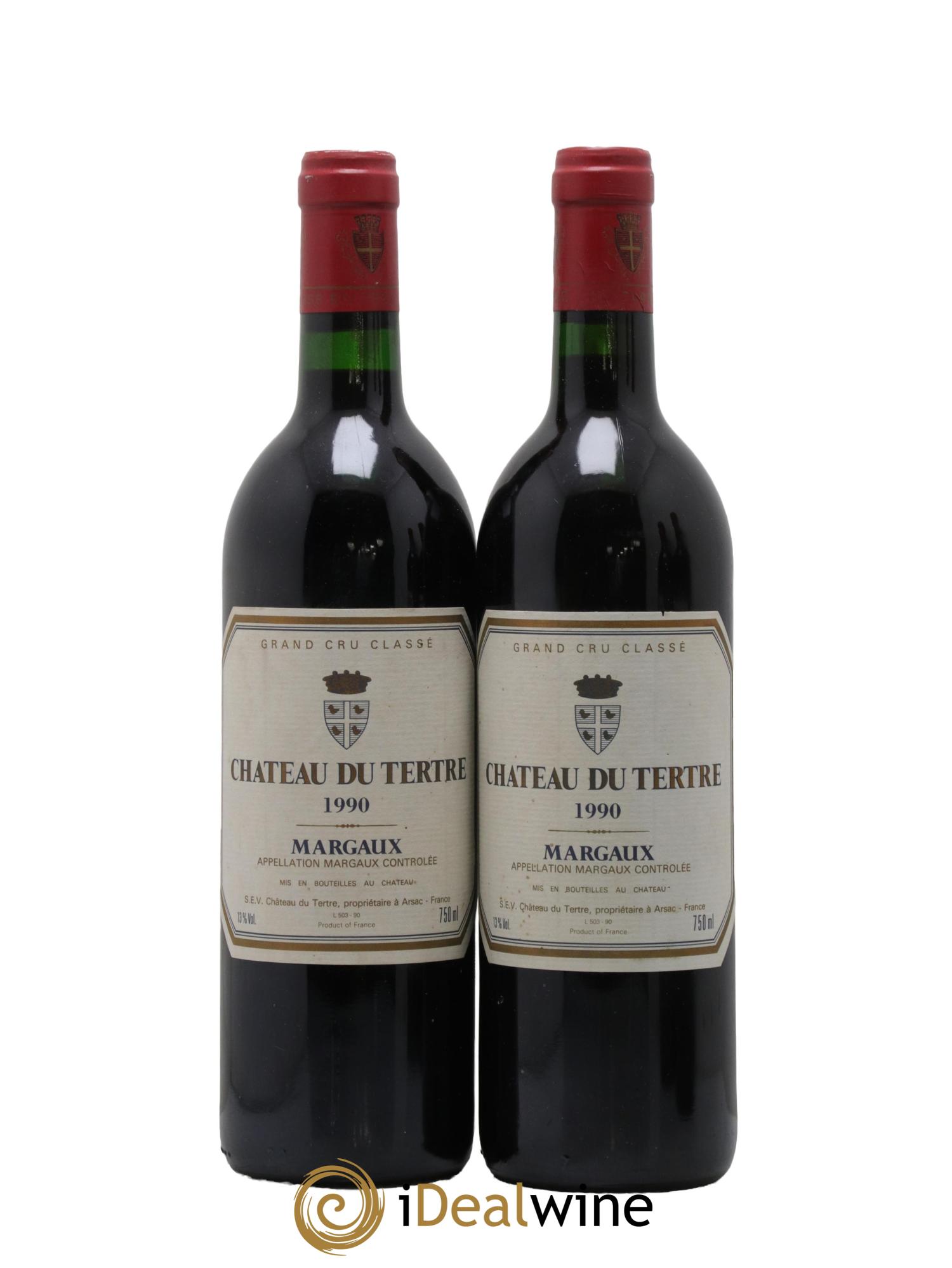 Château du Tertre 5ème Grand Cru Classé 1990 - Lot de 2 bouteilles - 0