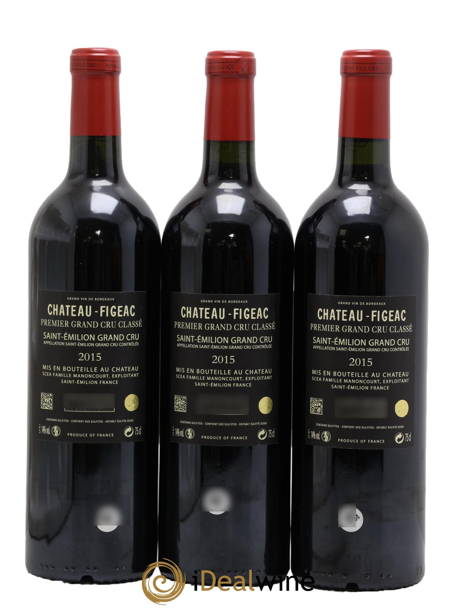 Château Figeac 1er Grand Cru Classé A 2015 - Posten von 3 Flaschen - 1