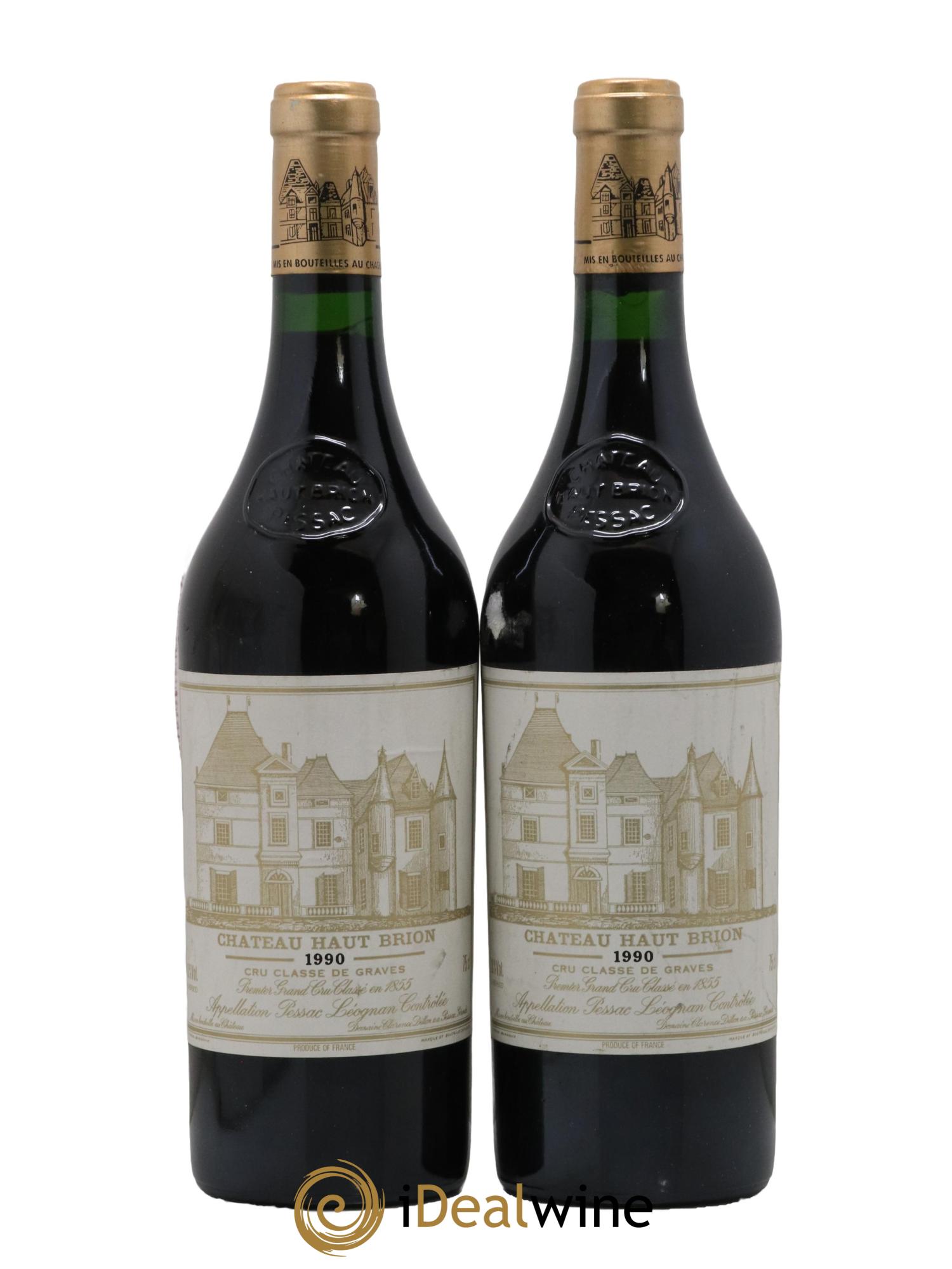 Château Haut Brion 1er Grand Cru Classé 1990 - Lot de 2 bouteilles - 0
