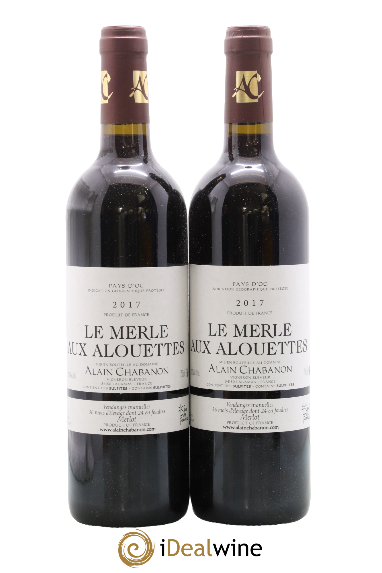 Pays d'Oc Alain Chabanon (Domaine) Le Merle aux Alouettes 2017 - Lot de 2 bouteilles - 0