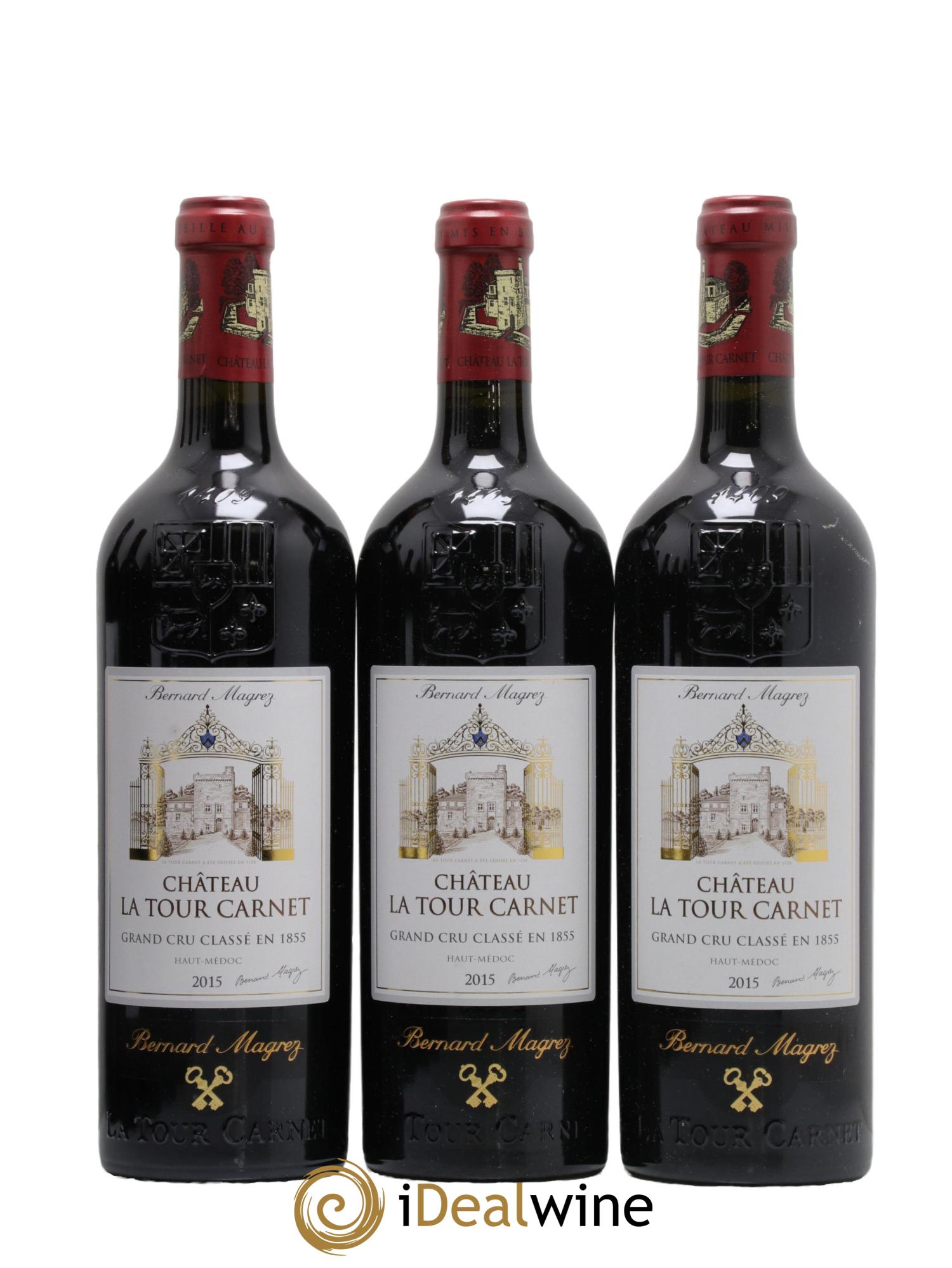 Château la Tour Carnet 4ème Grand Cru Classé 2015 - Lot de 3 bouteilles - 0