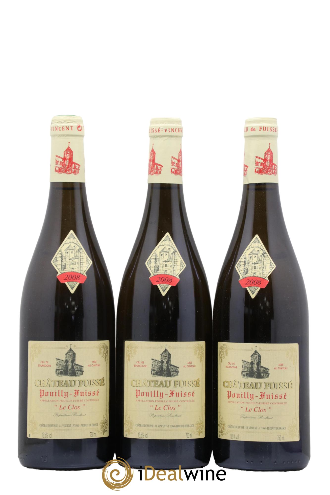 Pouilly-Fuissé Le Clos Château Fuissé 2008 - Lot of 3 bottles - 0