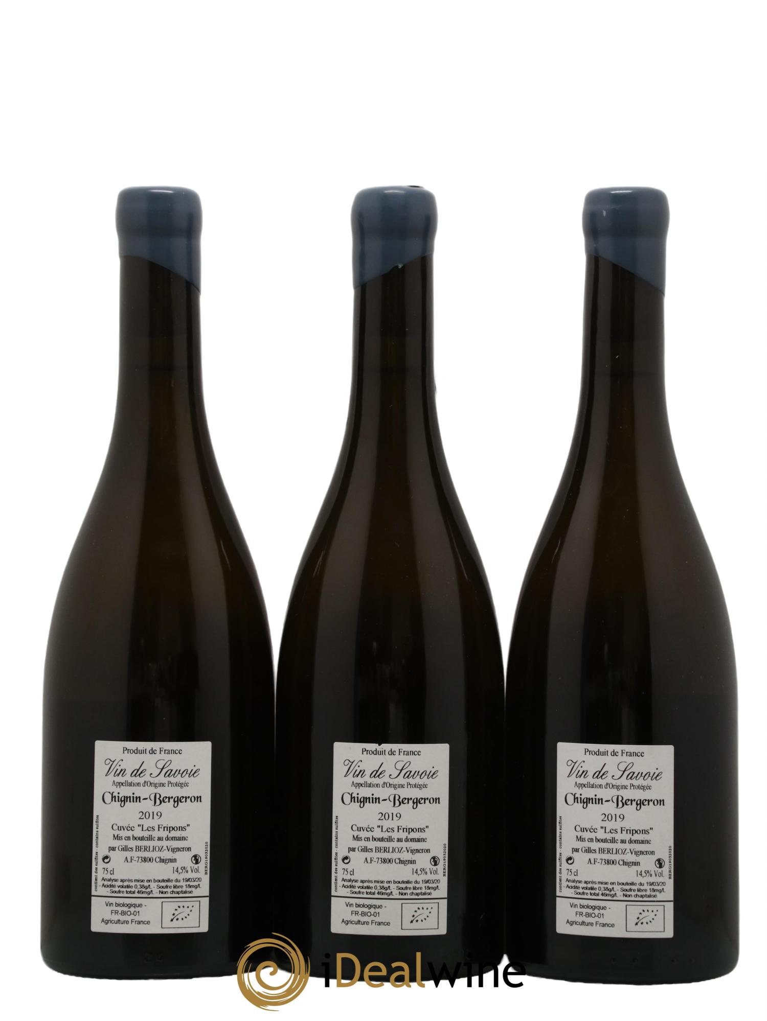 Vin de Savoie Chignin-Bergeron Les Fripons Gilles Berlioz 2019 - Posten von 3 Flaschen - 1