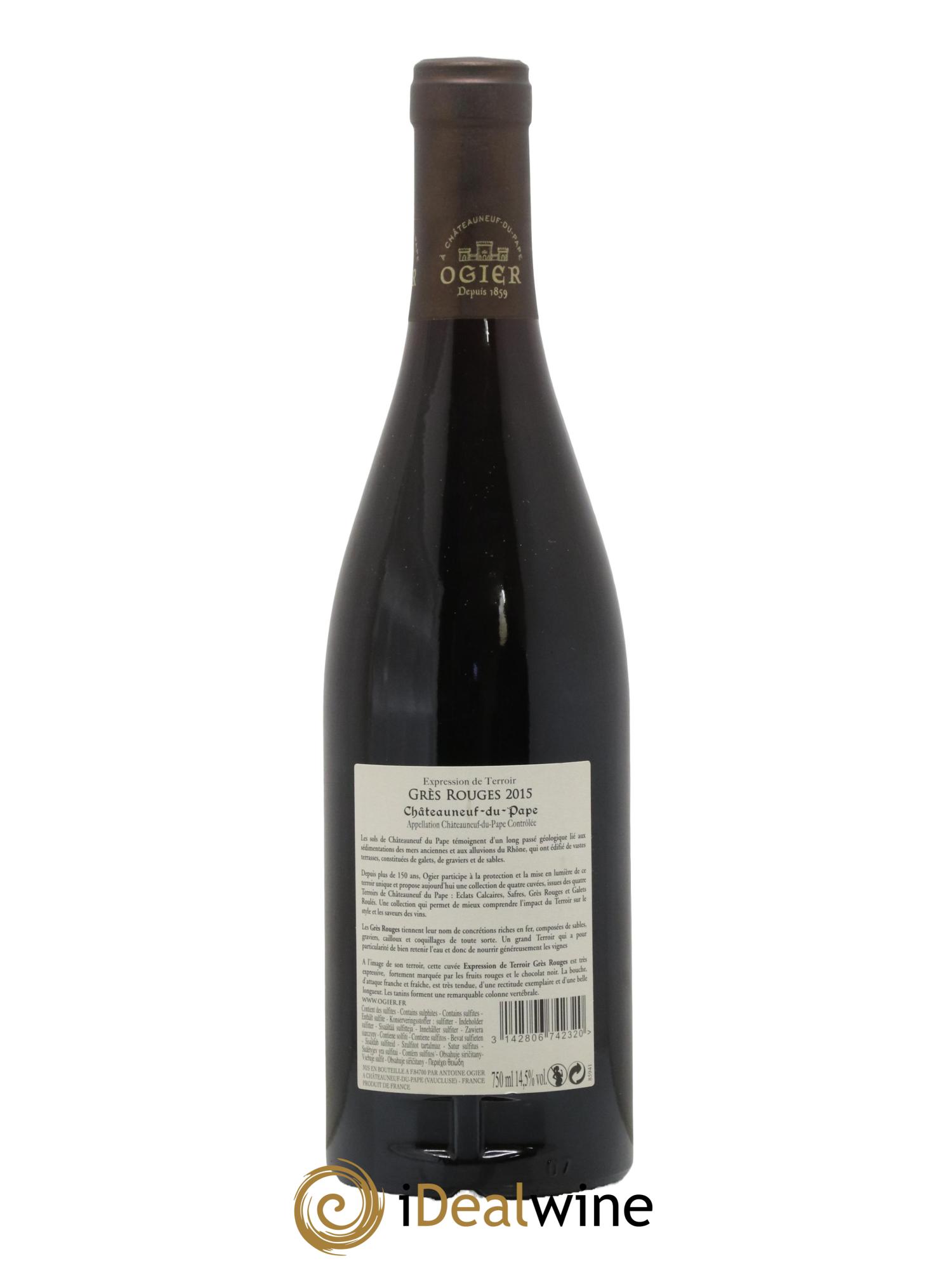 Châteauneuf-du-Pape Grès Rouges Maison Ogier 2015 - Lot de 1 bouteille - 1