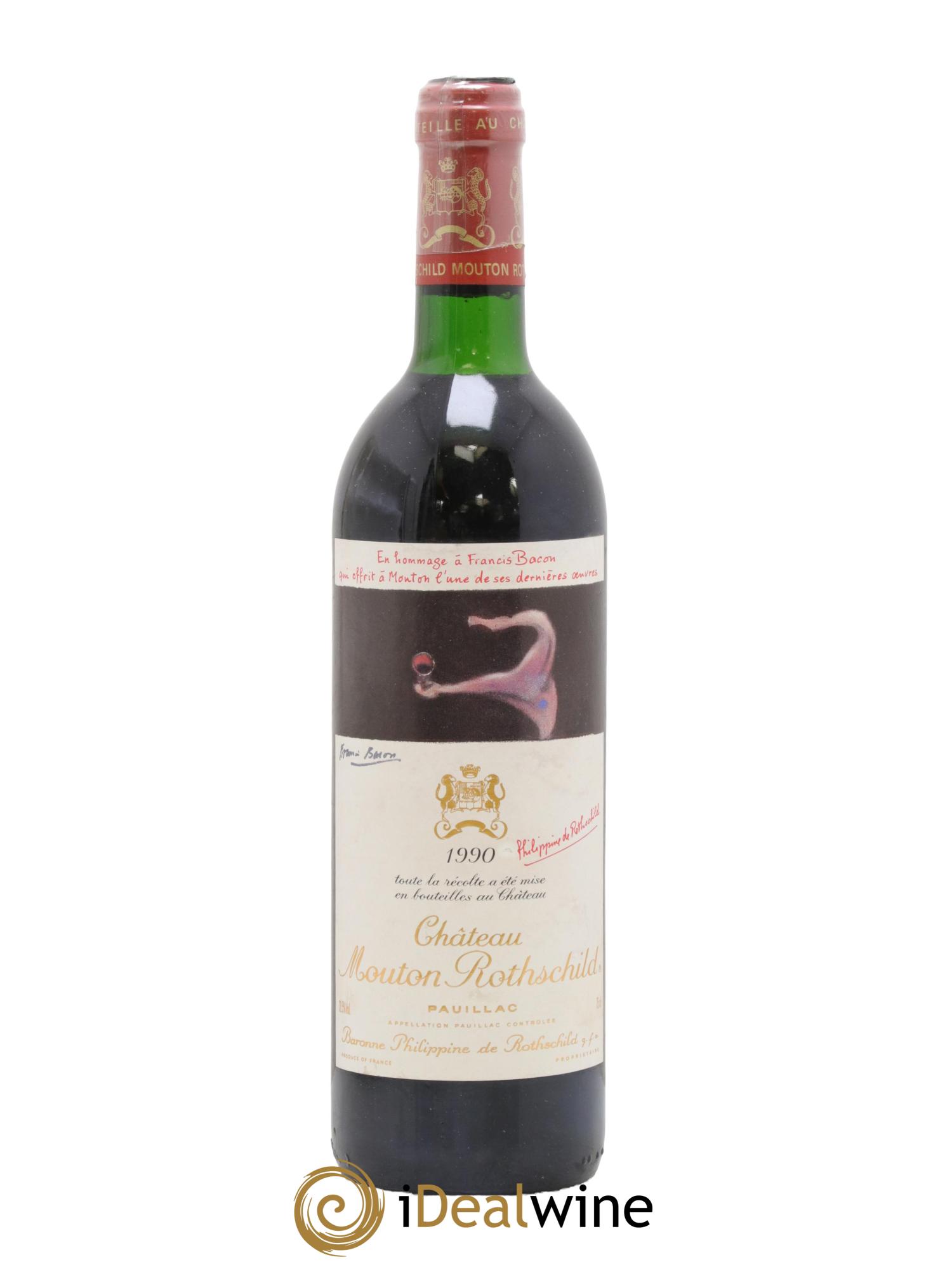 Château Mouton Rothschild 1er Grand Cru Classé 1990 - Lot de 1 bouteille - 0