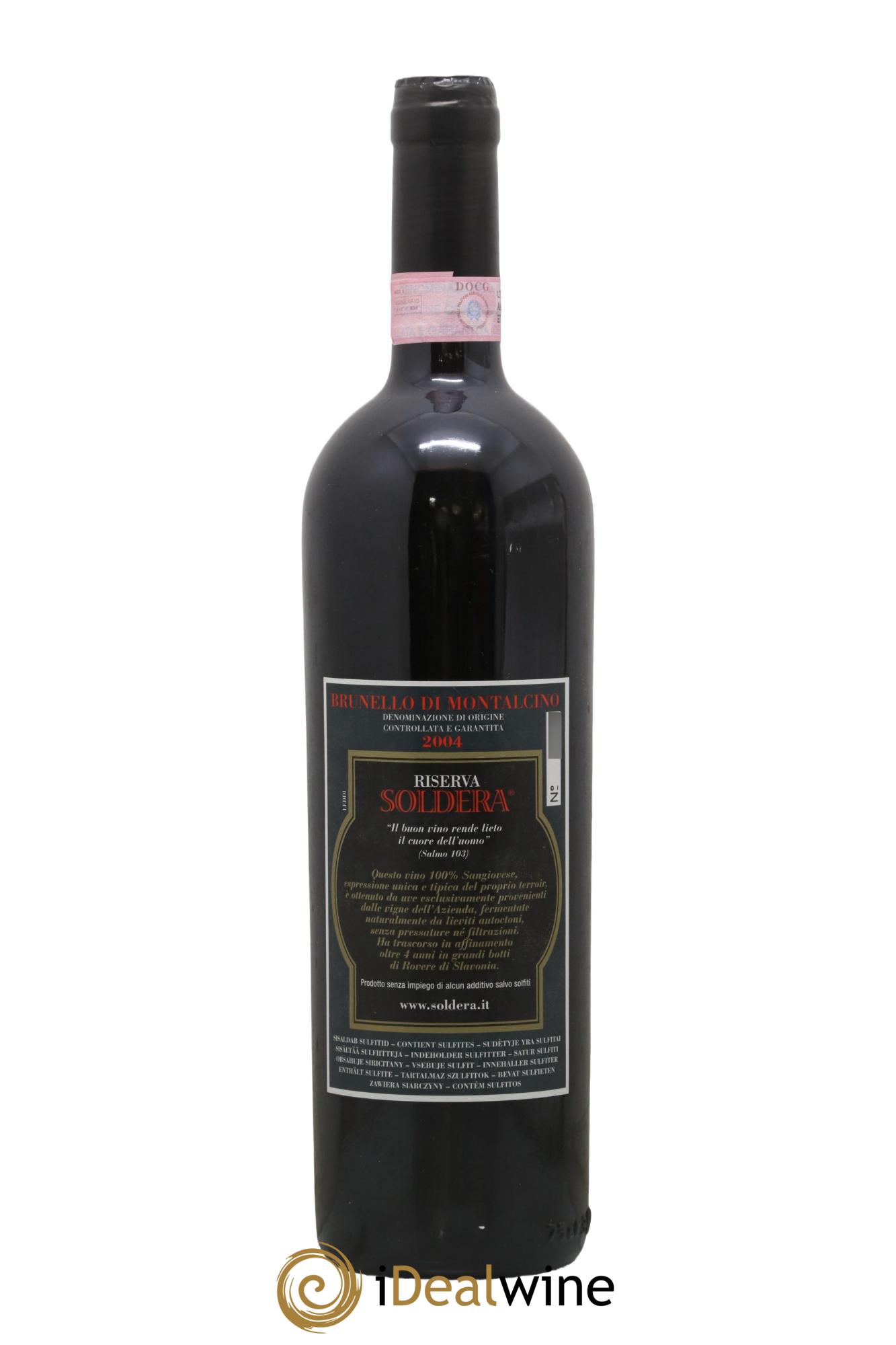 Brunello di Montalcino DOCG Riserva Soldera Case Basse - Gianfranco Soldera 2004 - Lot de 1 bouteille - 1
