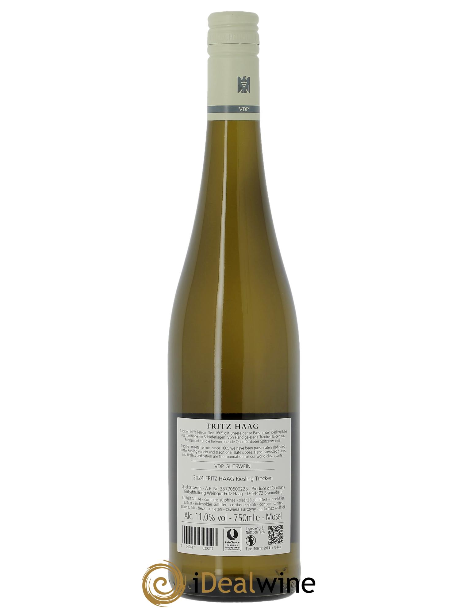 Riesling Fritz Haag Trocken  2024 - Lot of 1 bottle - 1