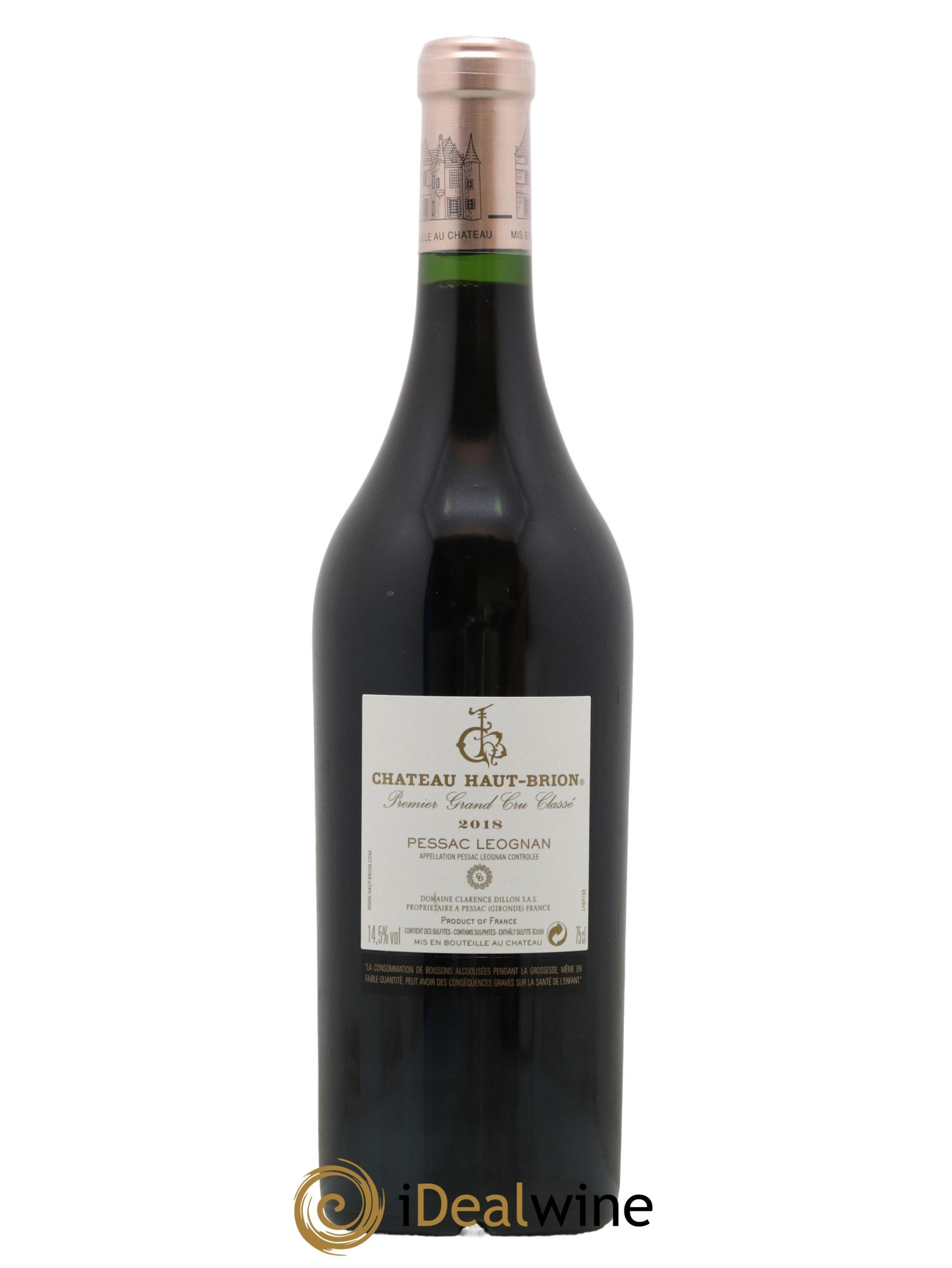 Château Haut Brion 1er Grand Cru Classé 2018 - Lot de 1 bouteille - 1