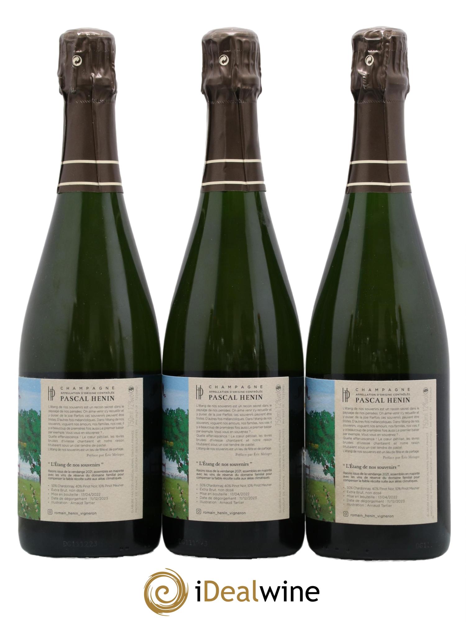 Champagne L'Etang de nos Souvenirs Maison Pascal Henin - Lotto di 3 bottiglie - 1