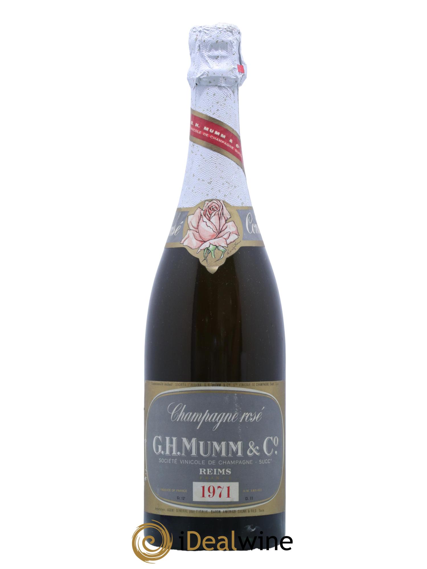 Champagne - Cordon Rose Mumm 1971 - Lot de 1 bouteille - 0