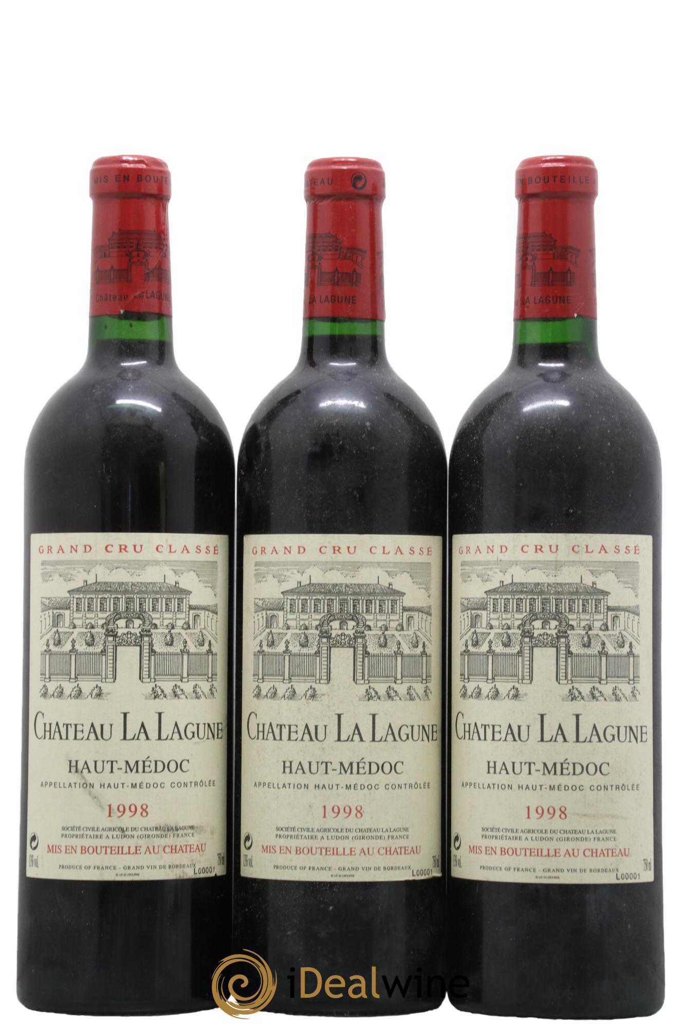 Château la Lagune 3ème Grand Cru Classé 1998 - Lot de 3 bouteilles - 0