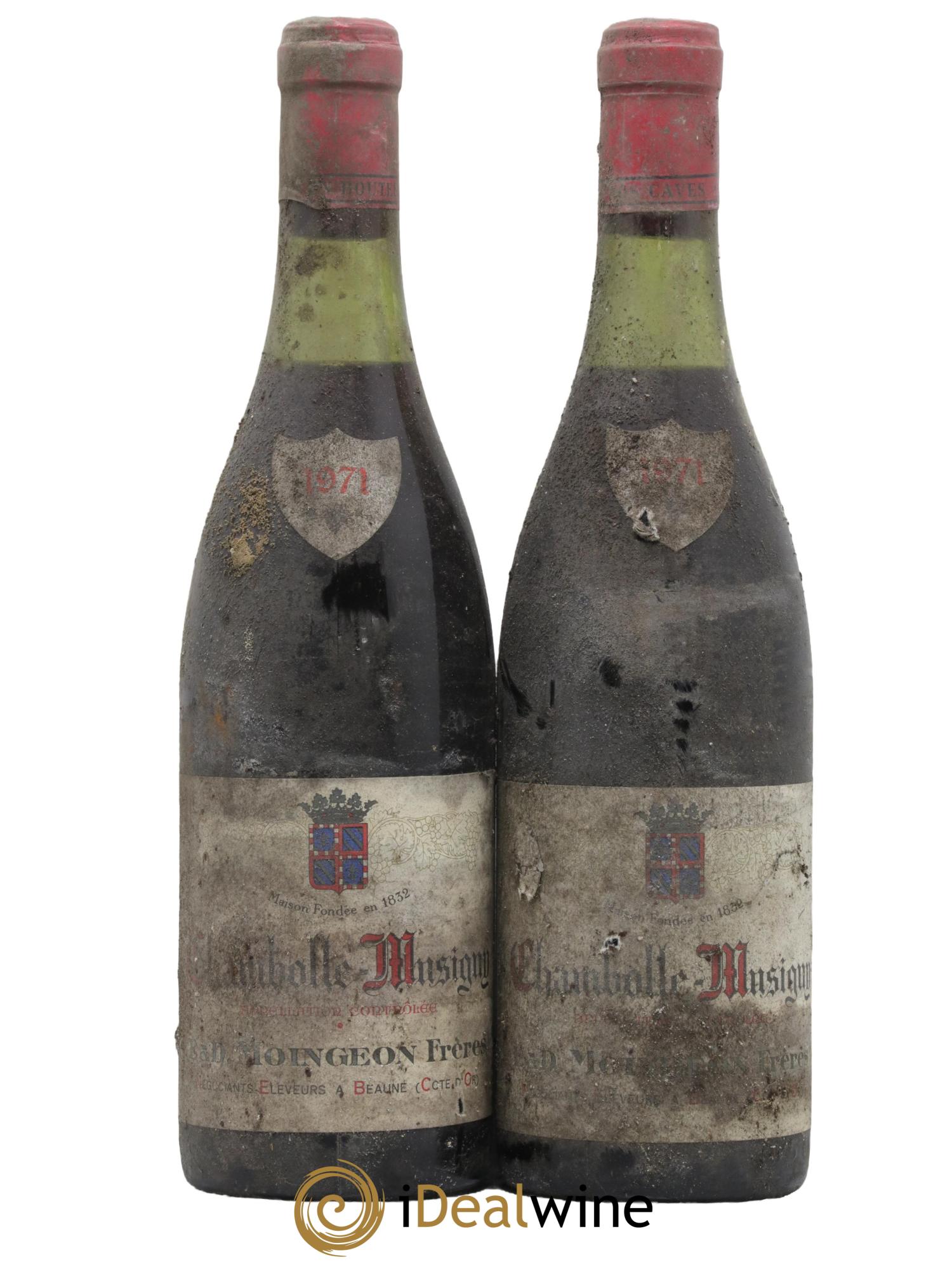 Chambolle-Musigny Domaine Moingeon Frères 1971 - Lot de 2 bouteilles - 0