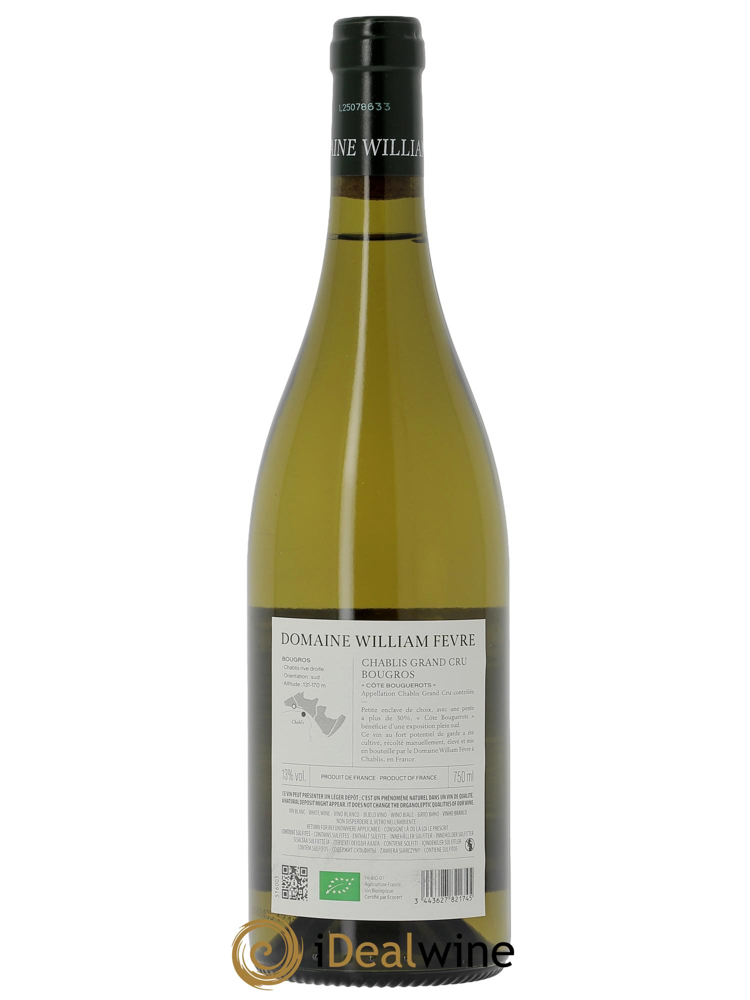 Chablis Grand Cru Bougros Côte Bouguerots William Fèvre (CBO à partir de 6 bts) 2023 - Lot de 1 bouteille - 1