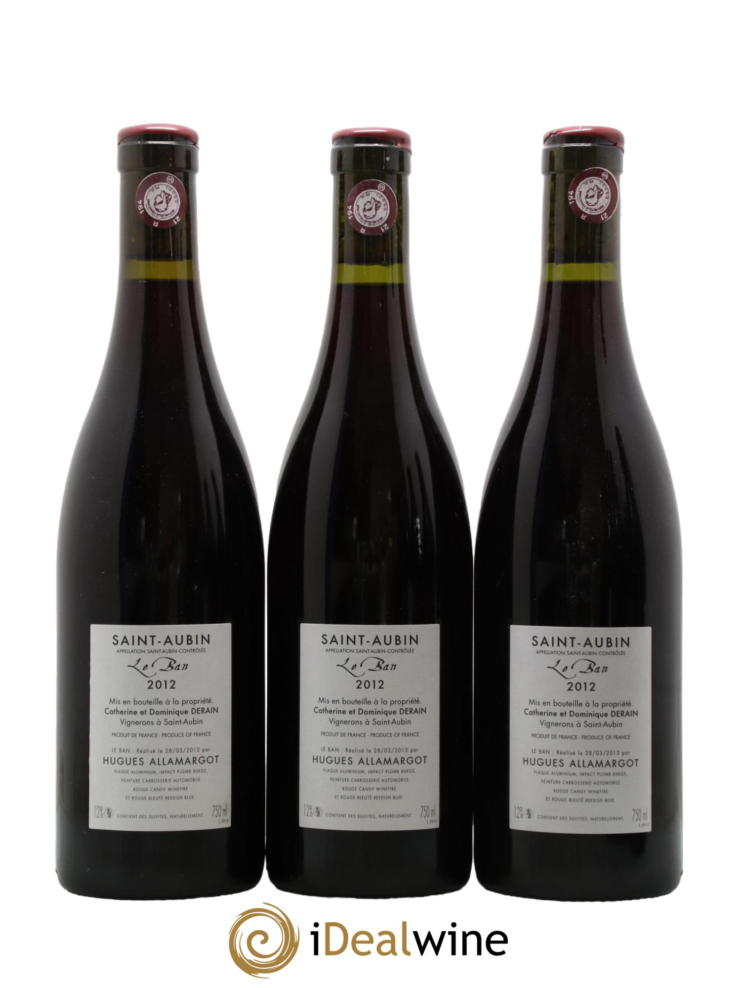 Saint-Aubin Le Ban Catherine et Dominique Derain 2012 - Lot de 6 bouteilles - 2