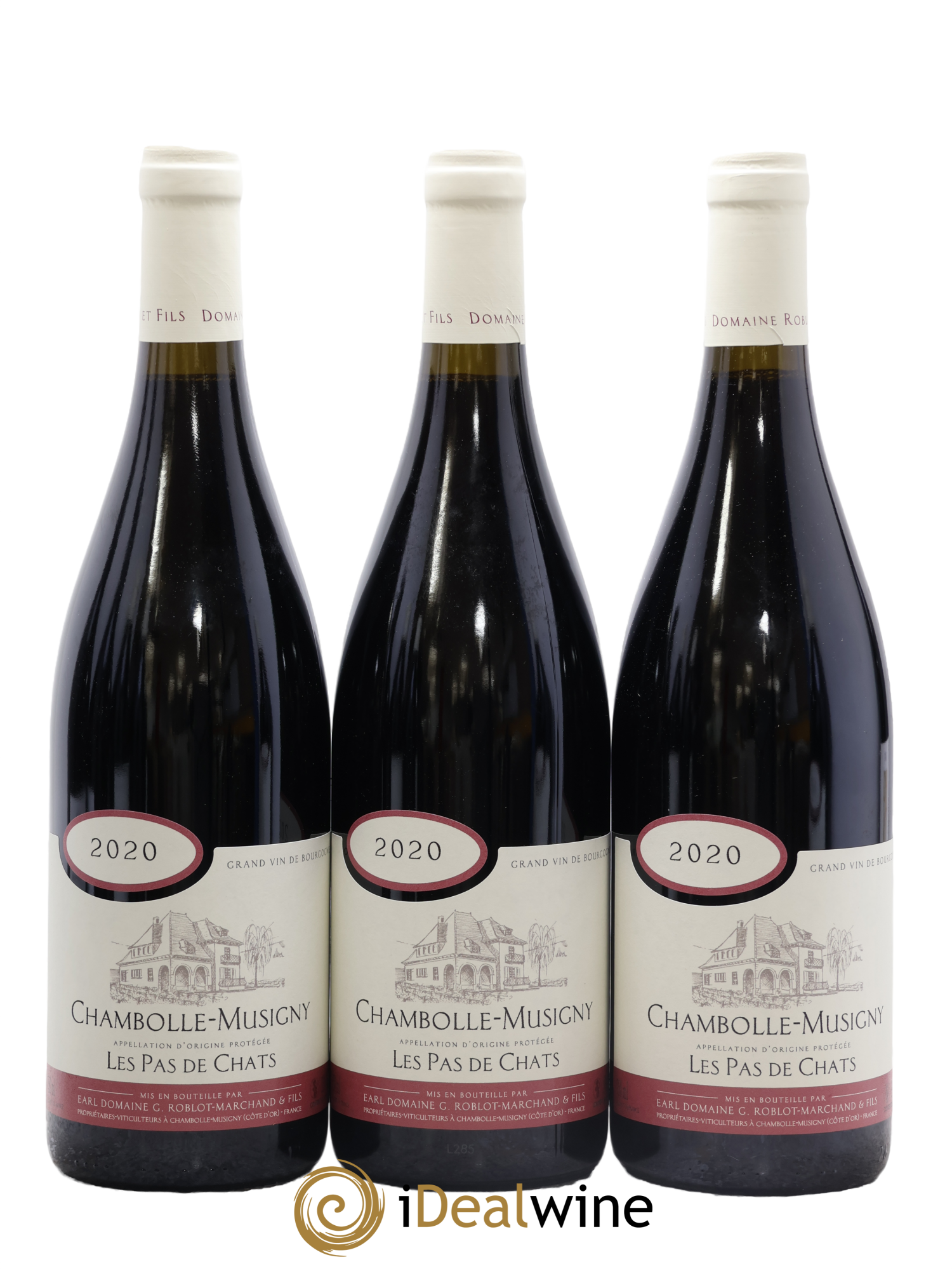 Chambolle-Musigny Les Pas de Chats G.Roblot-Marchand & Fils 2020 - Lot de 3 bouteilles - 0