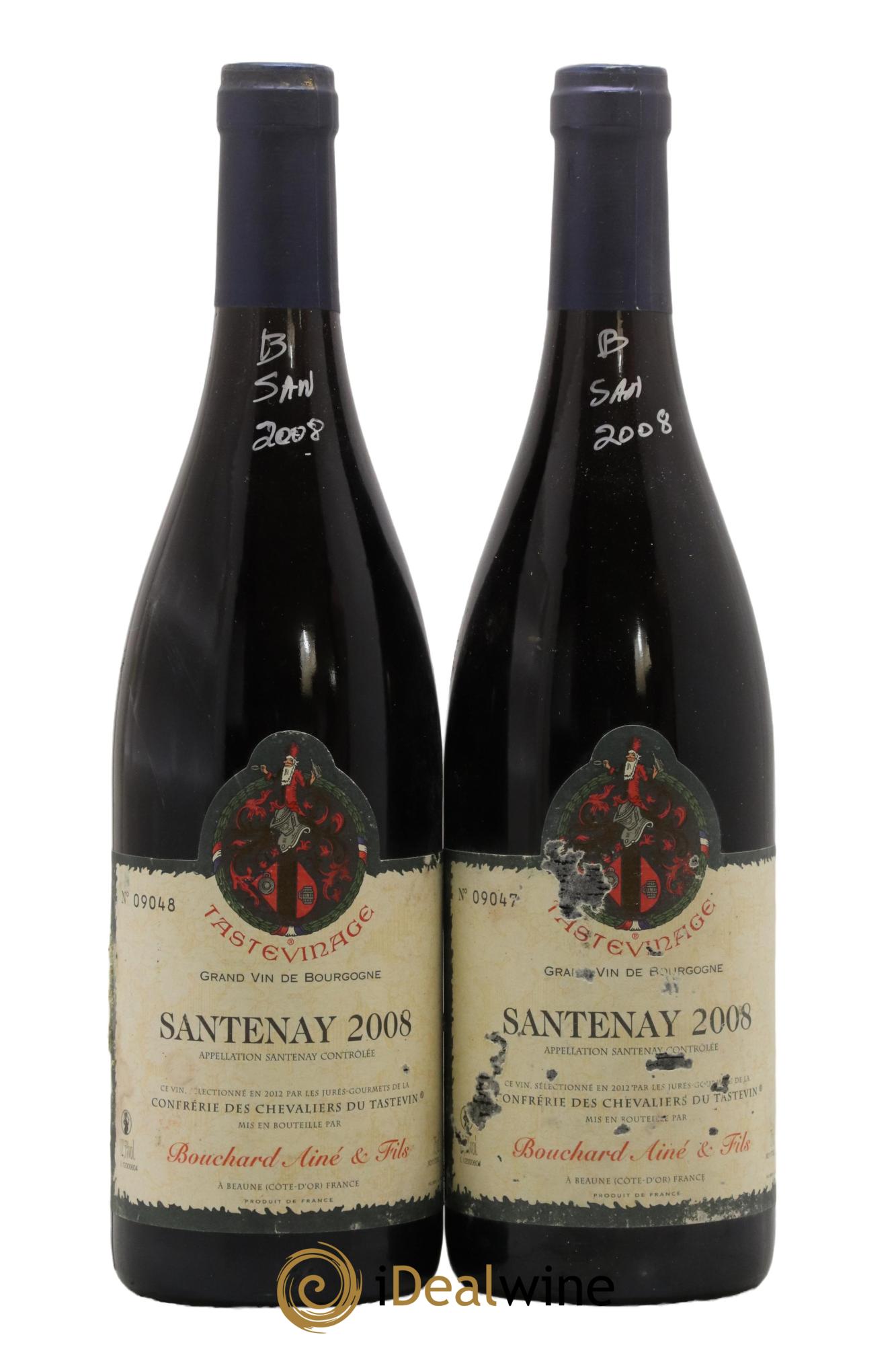 Santenay Bouchard Ainé et Fils Tastevinage 2008 - Lot de 2 bouteilles - 0