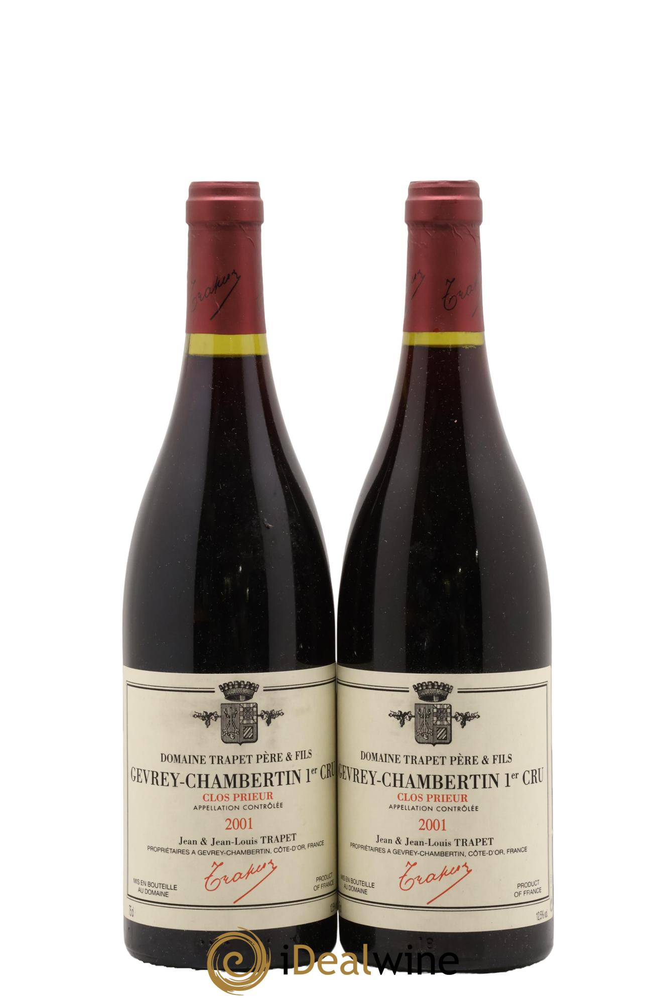 Gevrey-Chambertin 1er Cru Clos Prieur Domaine Trapet 2001 - Lot of 2 bottles - 0