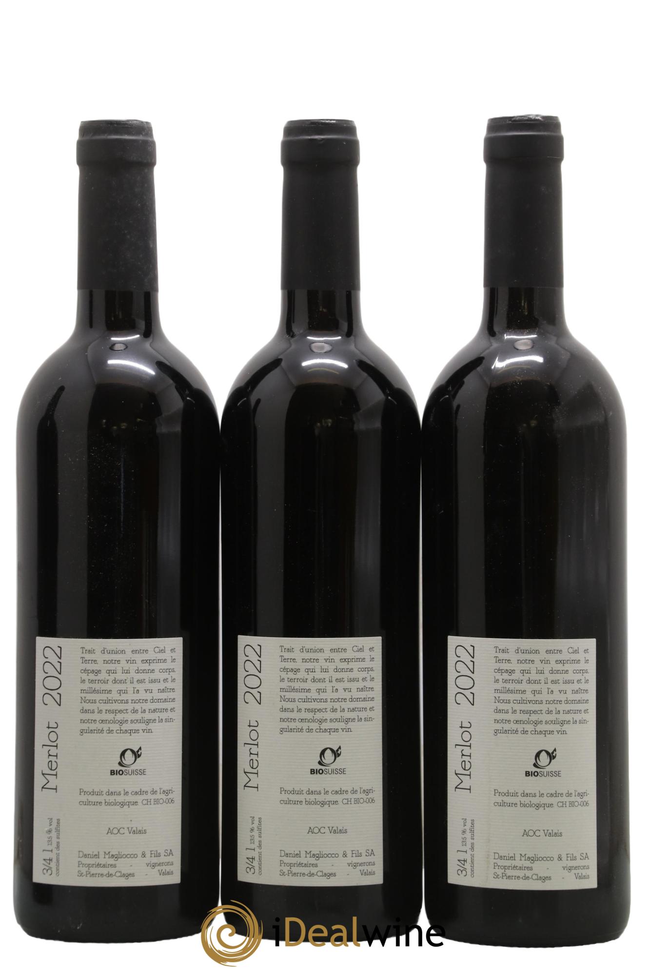 Valais Saint-Pierre-de-Clages Merlot Daniel Magliocco & Fils 2022 - Lot de 3 bouteilles - 1