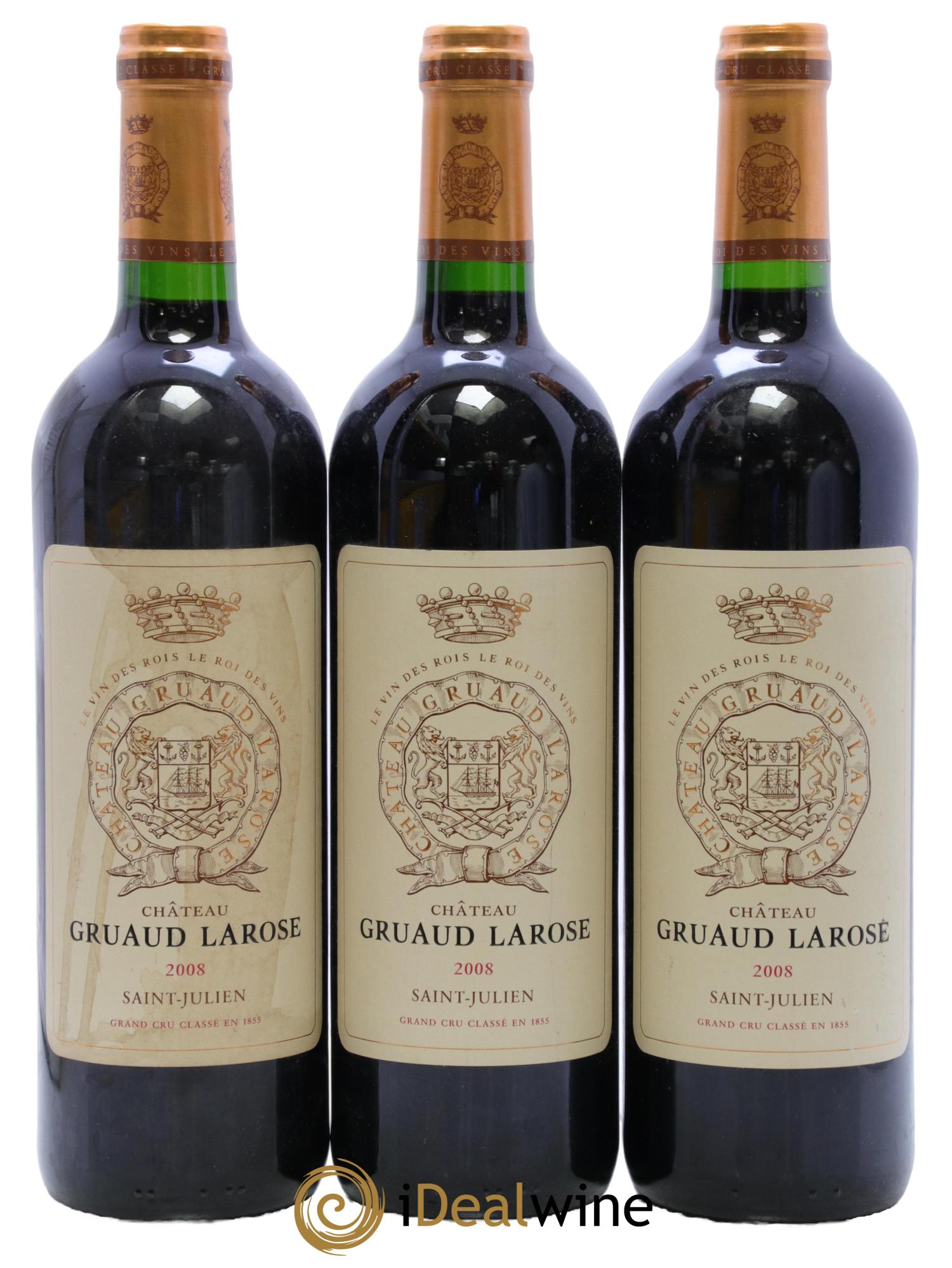 Château Gruaud Larose 2ème Grand Cru Classé 2008 - Lot of 3 bottles - 0