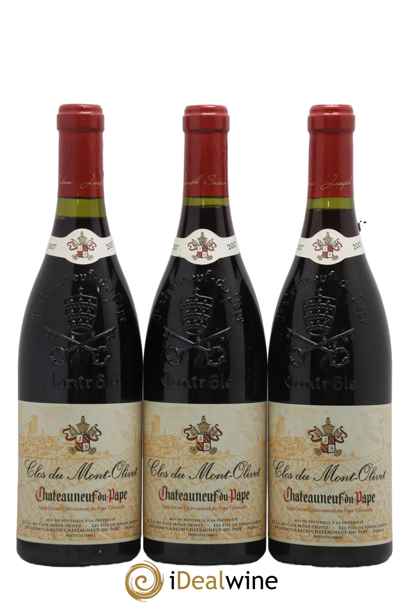Châteauneuf-du-Pape Clos du Mont-Olivet 2007 - Lot of 3 bottles - 0