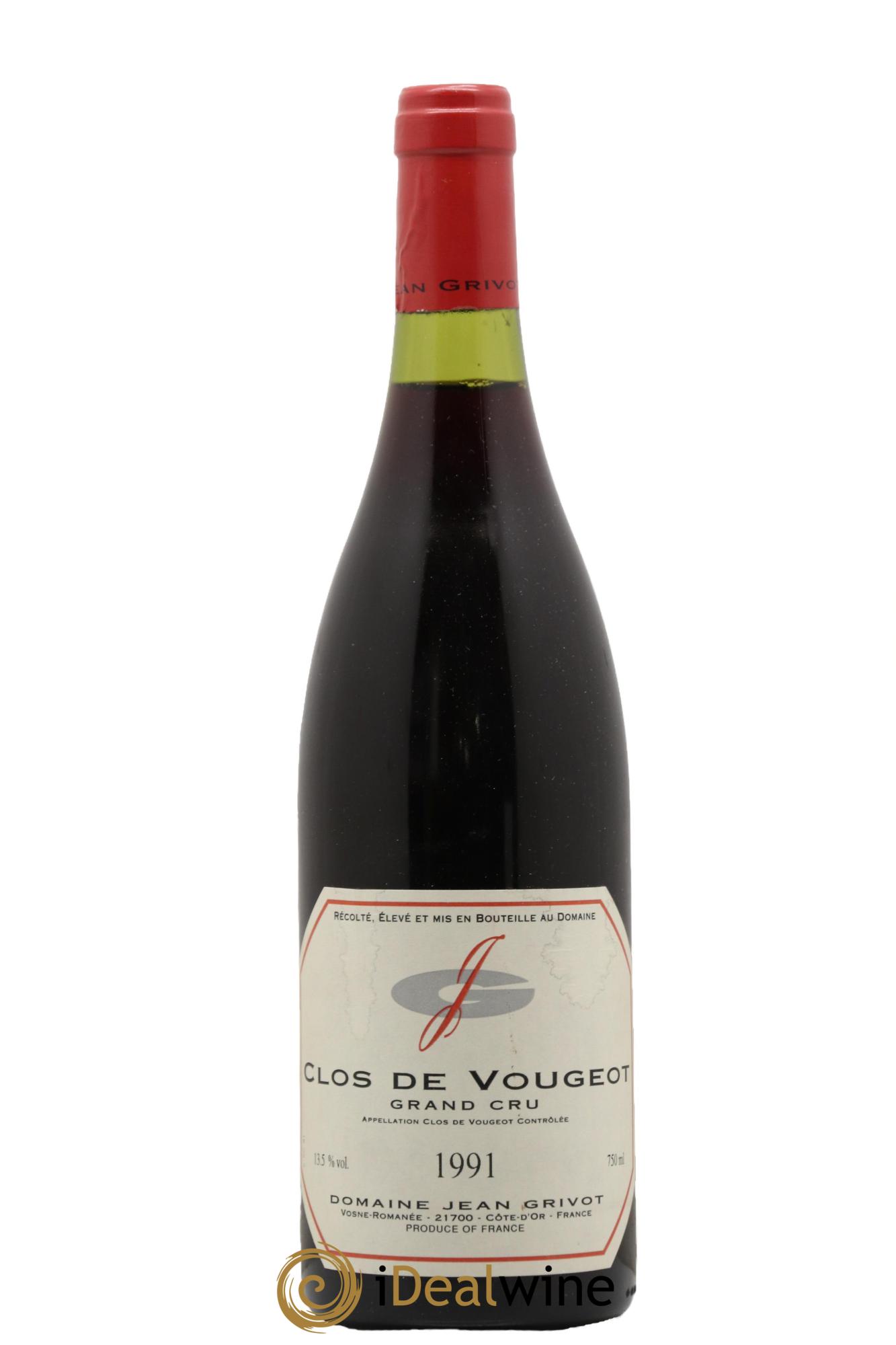 Clos de Vougeot Grand Cru Jean Grivot 1991 - Lot de 1 bouteille - 0