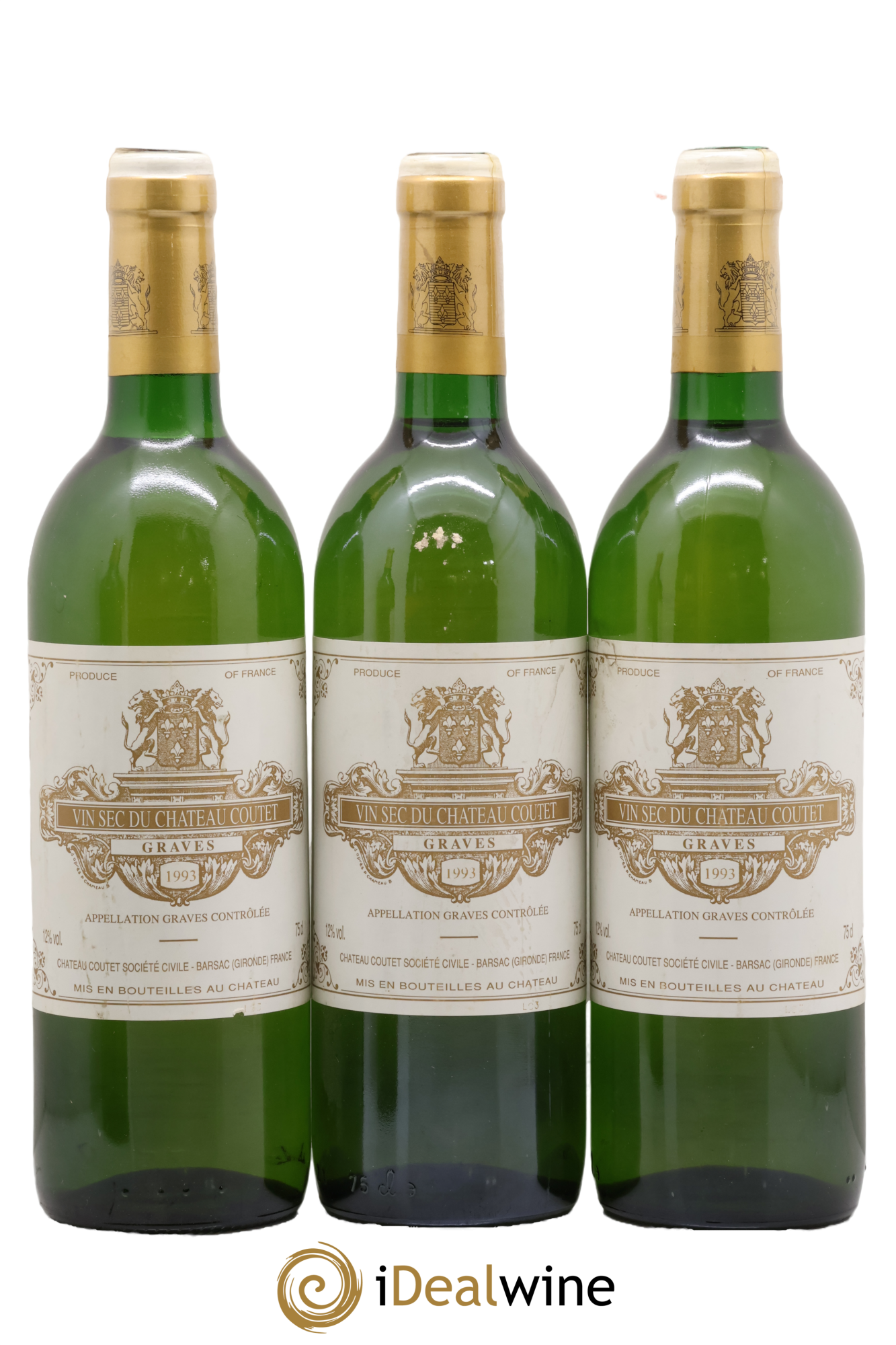 Graves Château Coutet 1993 - Lot of 3 bottles - 0