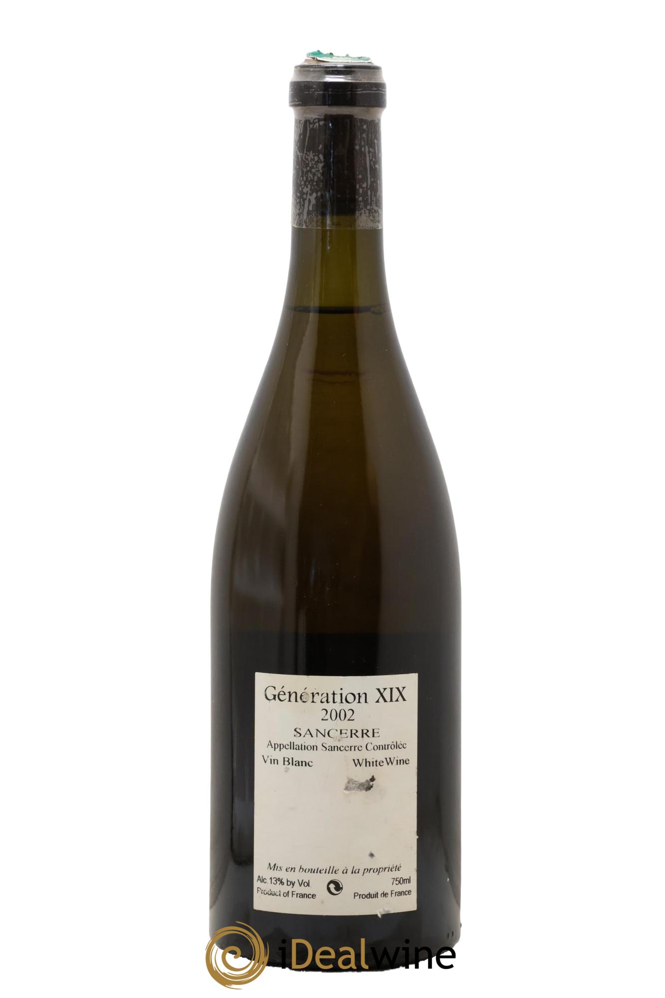 Sancerre Génération XIX Alphonse Mellot 2002 - Posten von 1 Flasche - 1