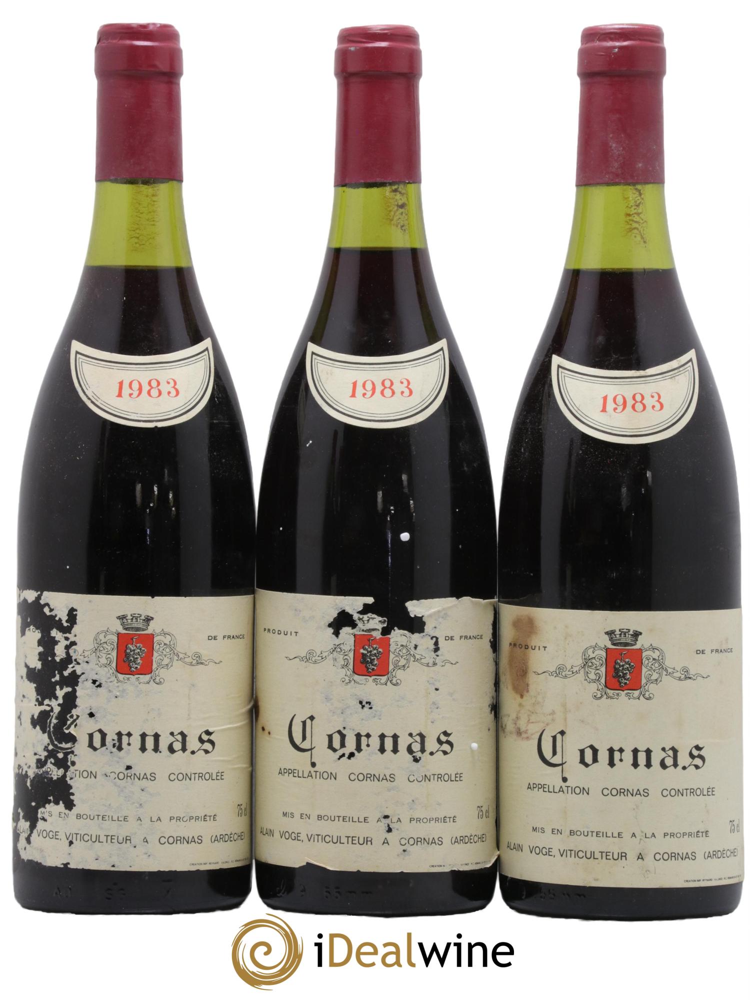 Cornas Domaine Alain Voge 1983 - Lot de 3 bouteilles - 0